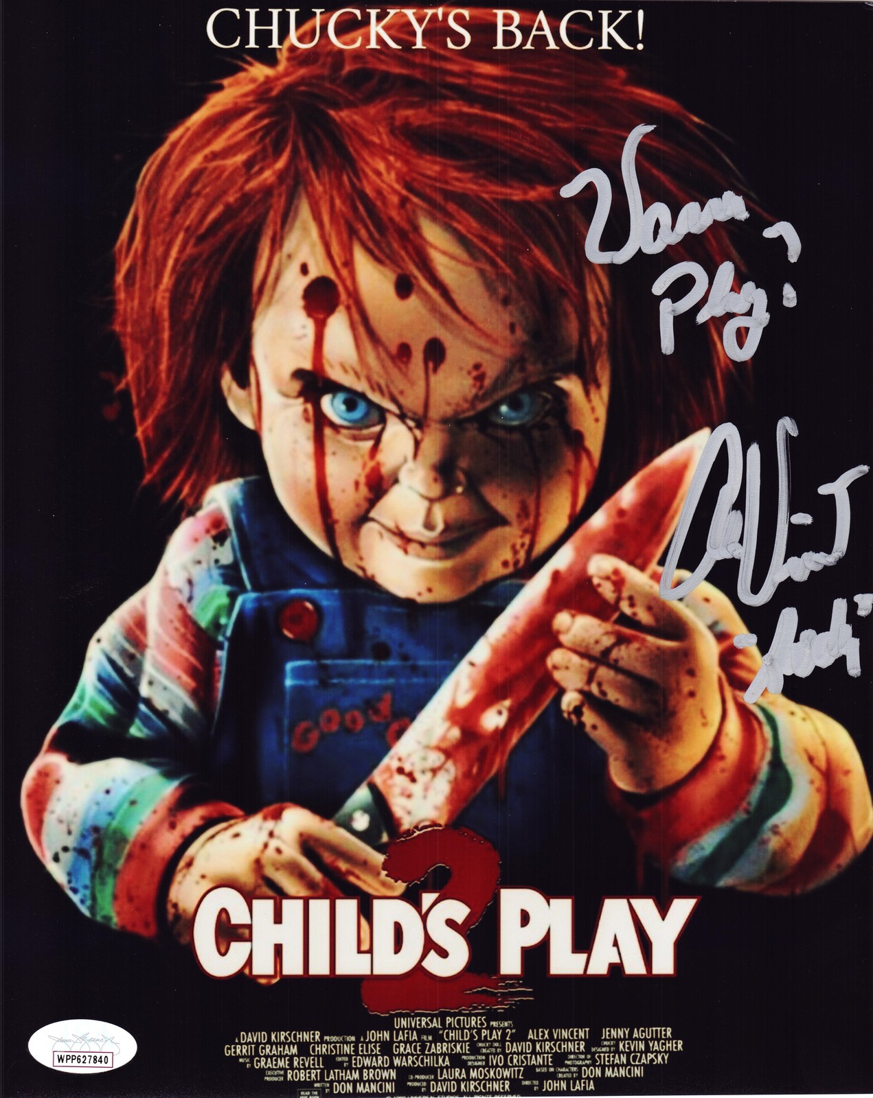 Alex Vincent Signed Childs Play 8×10 Photo Chucky Autograph Andy Barclay JSA 840