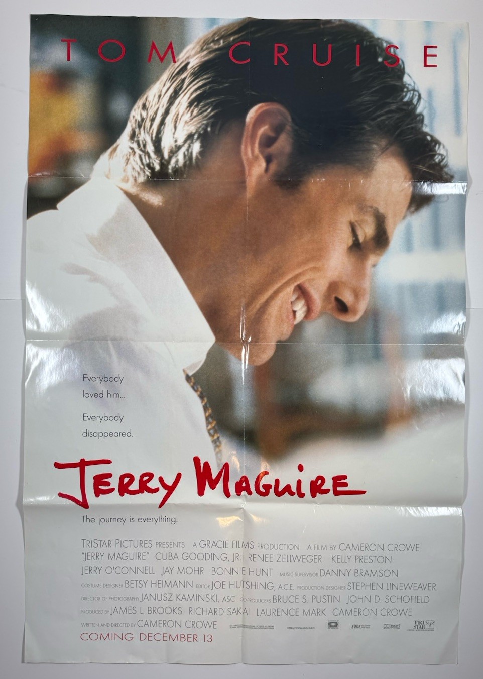 Jerry Maguire Original Movie Poster Double Sided One Sheet Folded Tom Cruise 90s