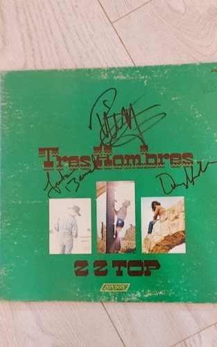 SIGNED BY BAND-ZZ TOP-TRES HOMBRES-ORIGINAL FIRST PRESS LP-1973