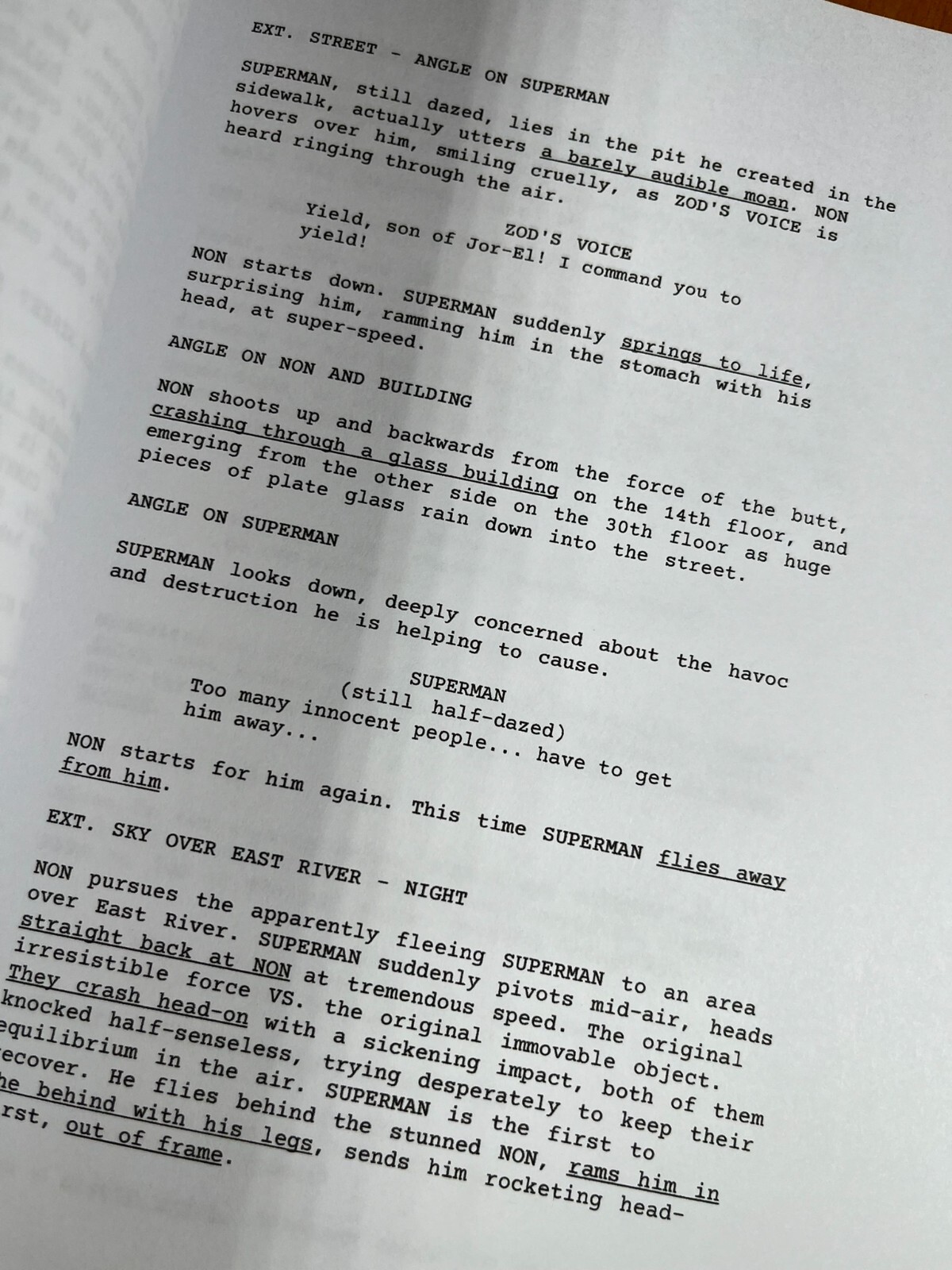 Superman II Script Signed- Autograph Reprints- Christopher Reeve