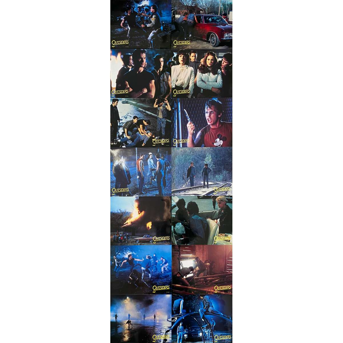THE OUTSIDERS Original Lobby Cards x14 – 9×12 in. – 1983 – Francis Ford Coppola,