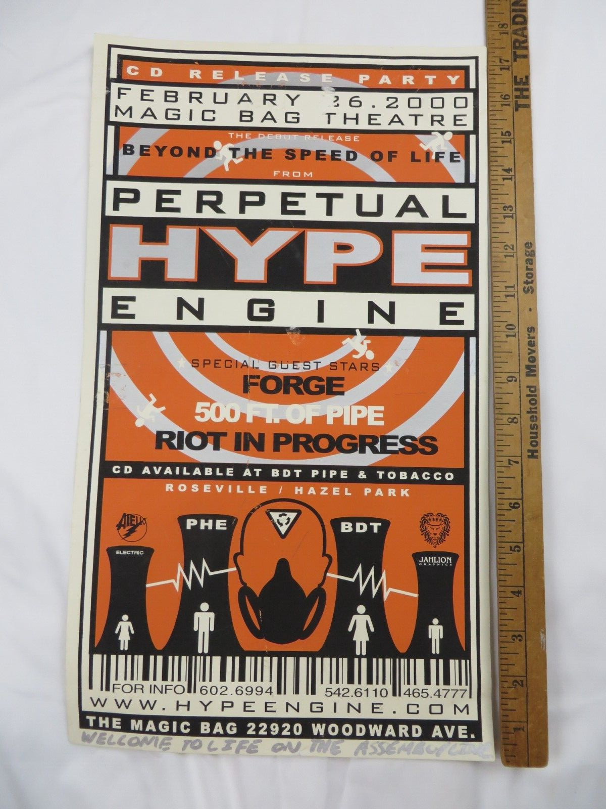Perpetual Hype Engine Forge Riot in Progress Poster Concert Rare Cardstock 17×10