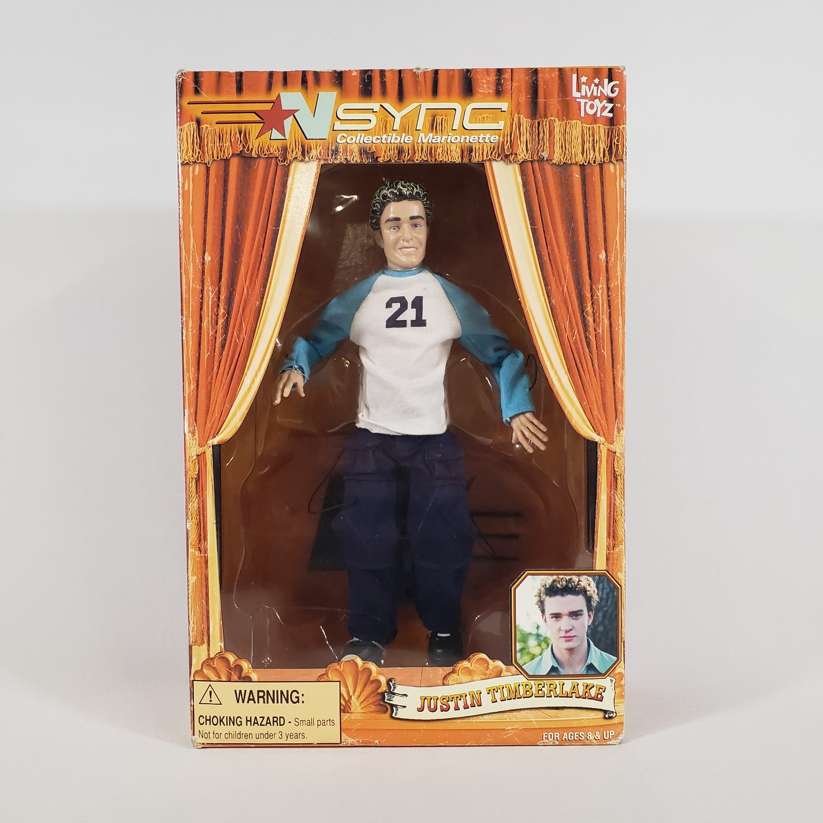 NSYNC Justin Timberlake 12″ Marionette 2000 Living Toyz NOS Sealed Box