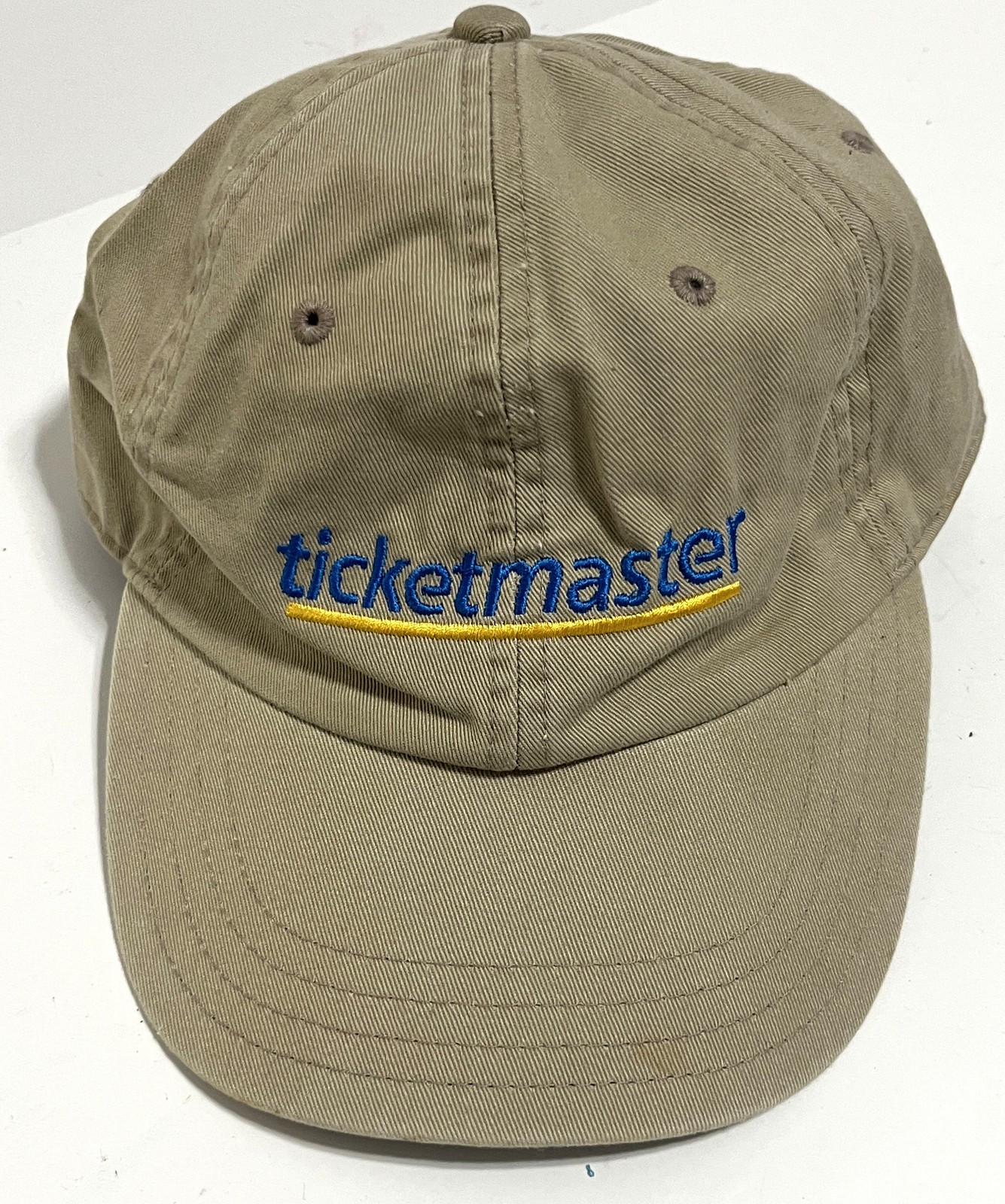 Ticketmaster Embroidered Khaki Baseball Cap Hat One Size Adjustable Strap Live