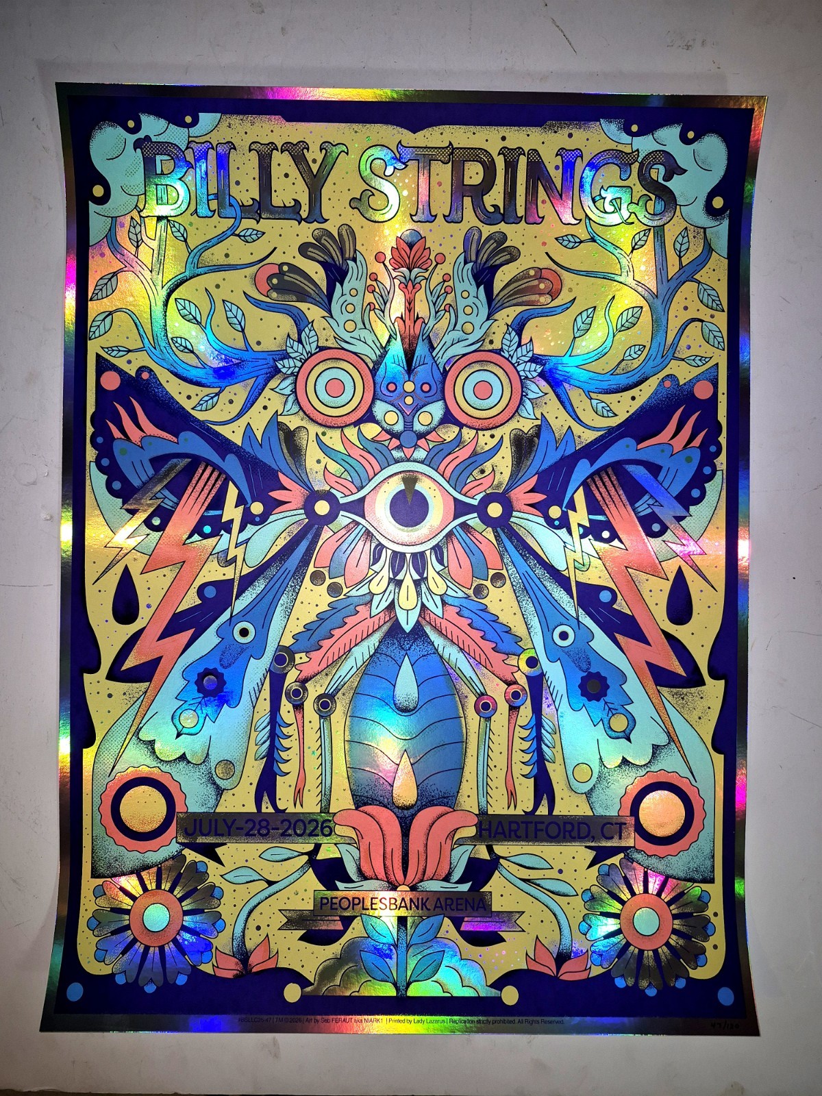 Billy Strings Poster Hartford FOIL #/130 Official Print Peoplesbank Arena 2026