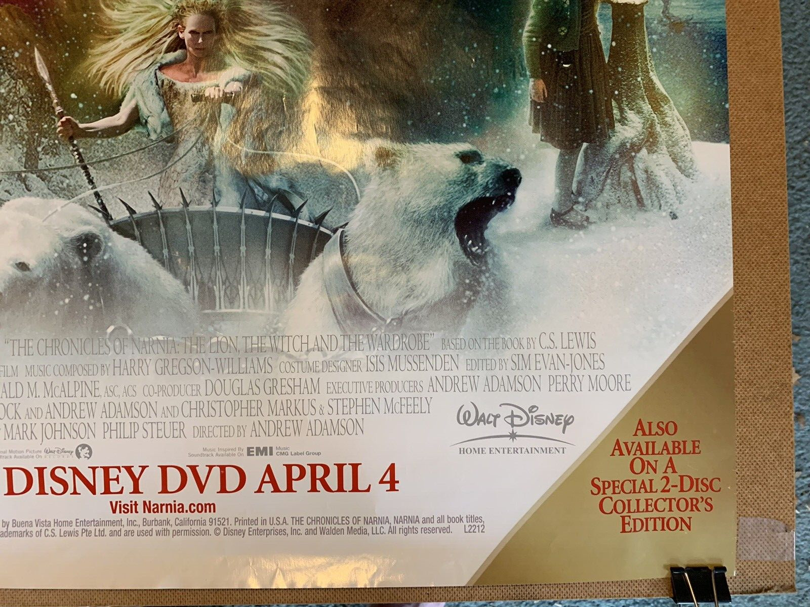 The Chronicles of Narnia (2005) original DVD/video poster – single-sided -rolled