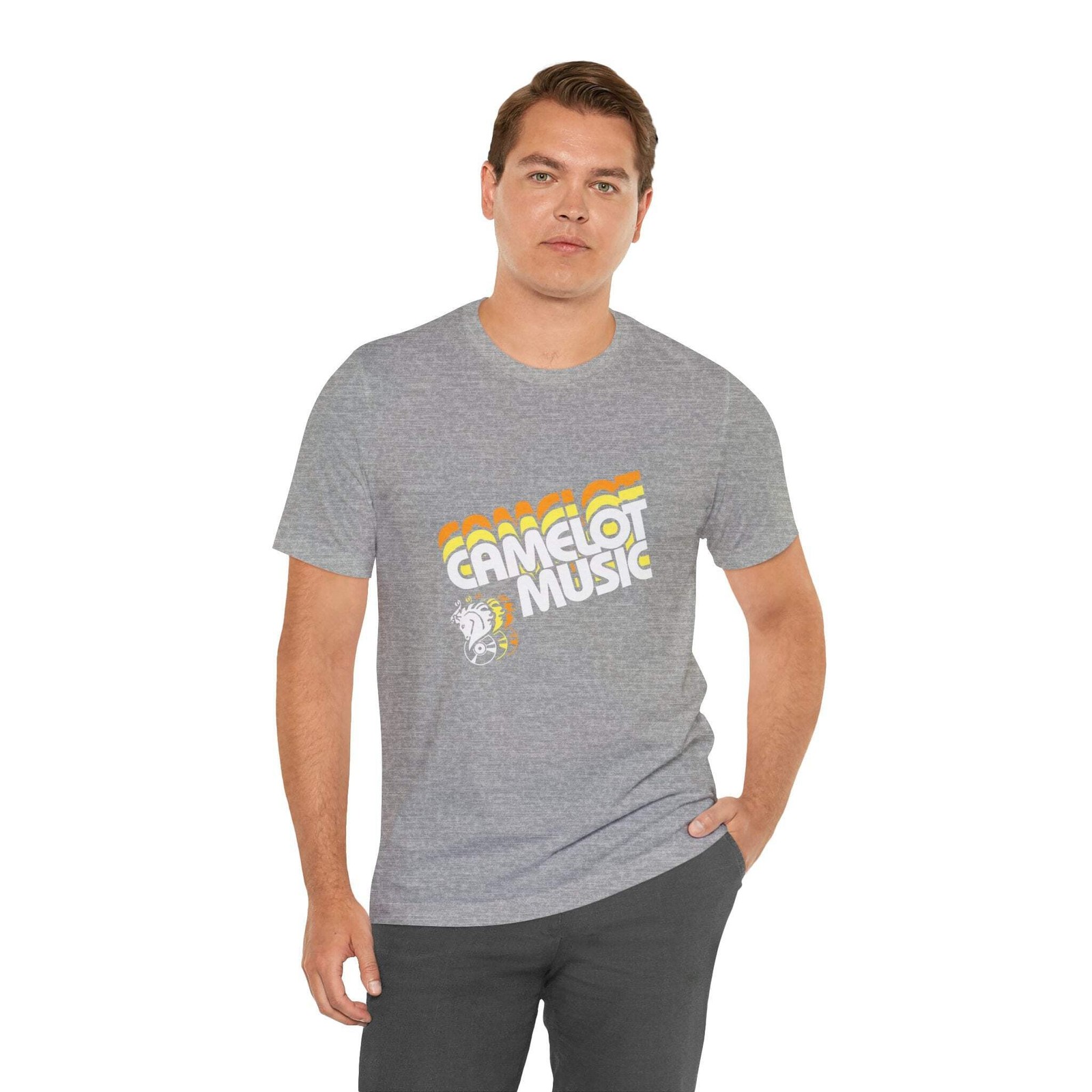 Vintage Camelot Music Record Store Logo V.2 Unisex Jersey Short Sleeve T-Shirt