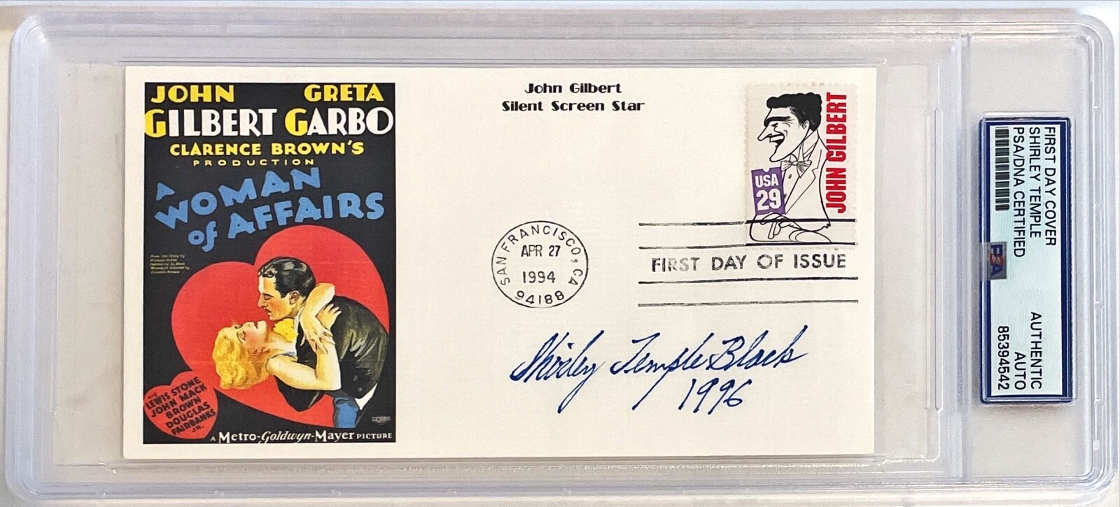 Shirley Temple Black A Woman Of Affairs Signed Auto FDC Cachet Envelope PSA DNA