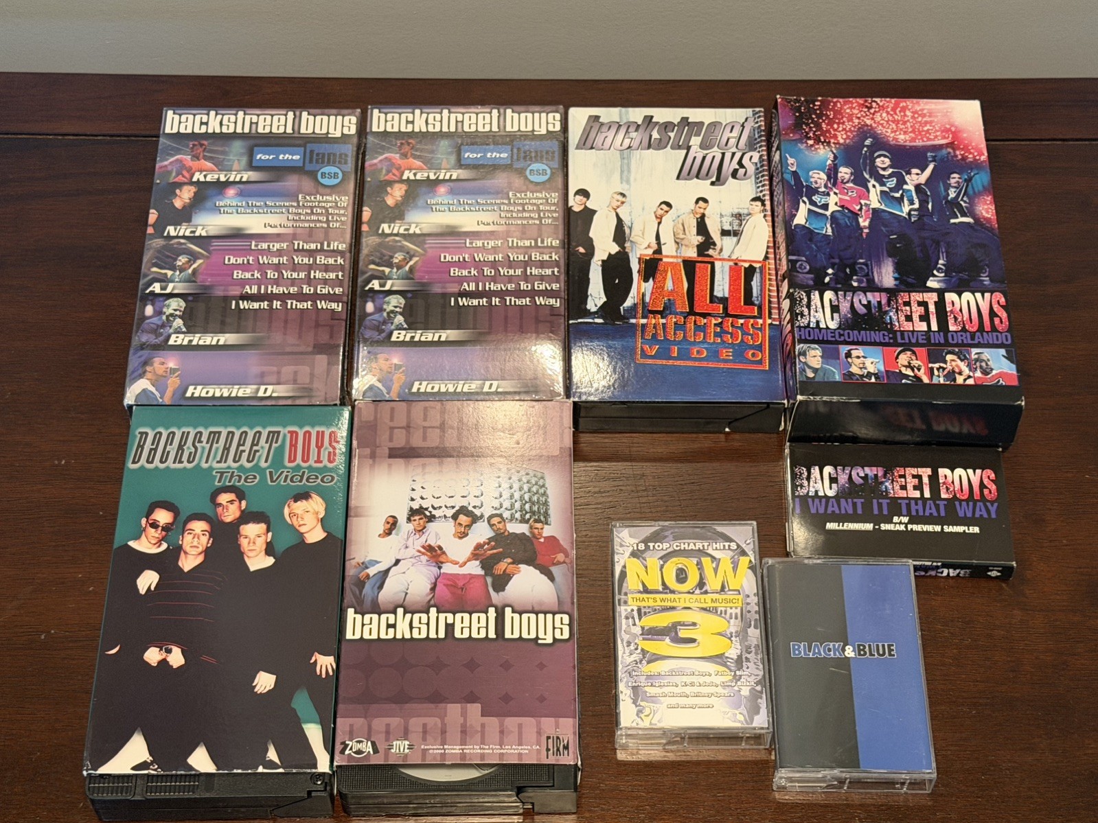 Backstreet Boys Lot Of 6 VHS Movies & 3 Cassette Tales 90s Boy Band Live Rare