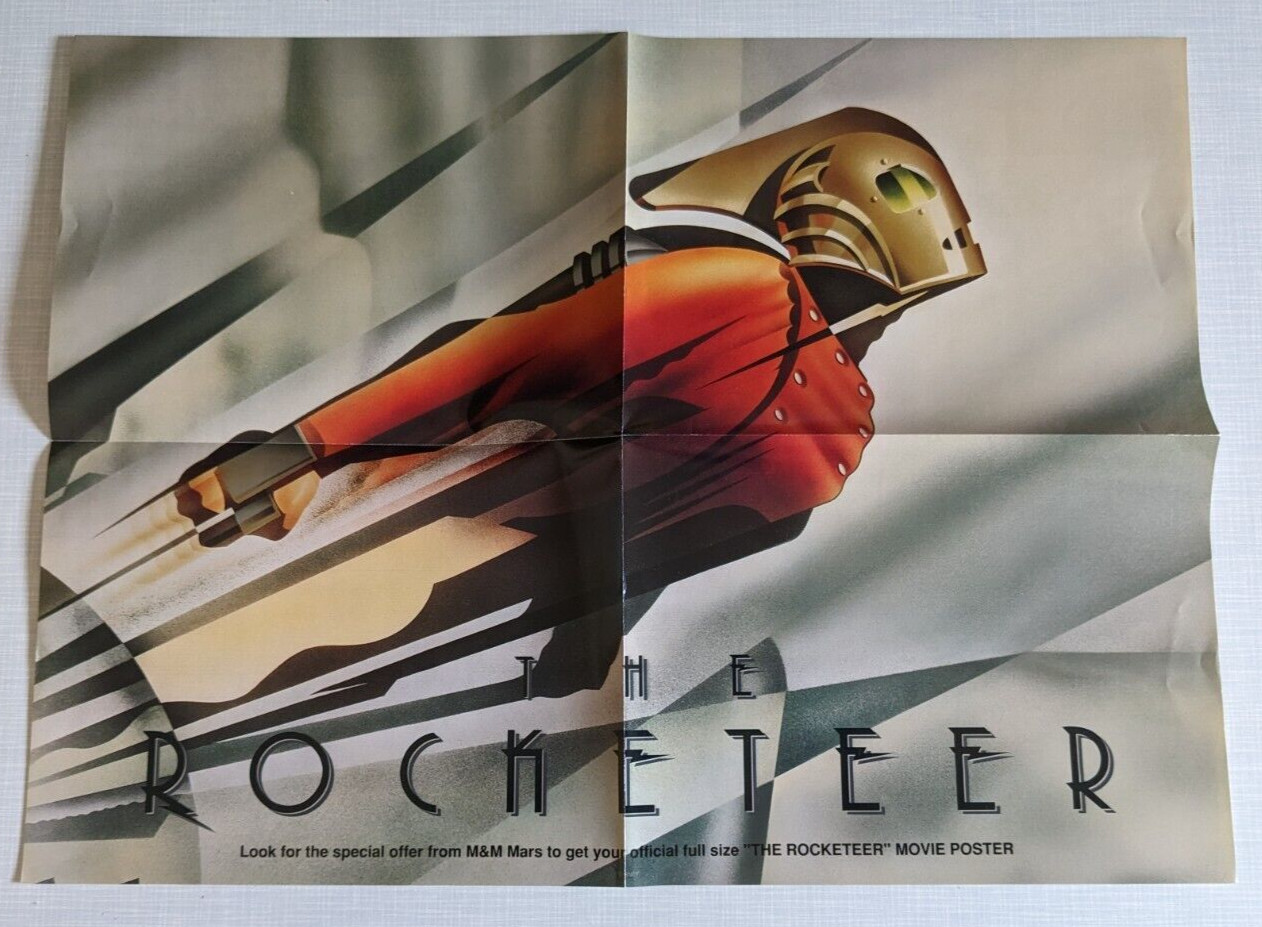 The Rocketeer Movie M&M Promo Poster 24″ x 18″ Folded, NOS Never Hung