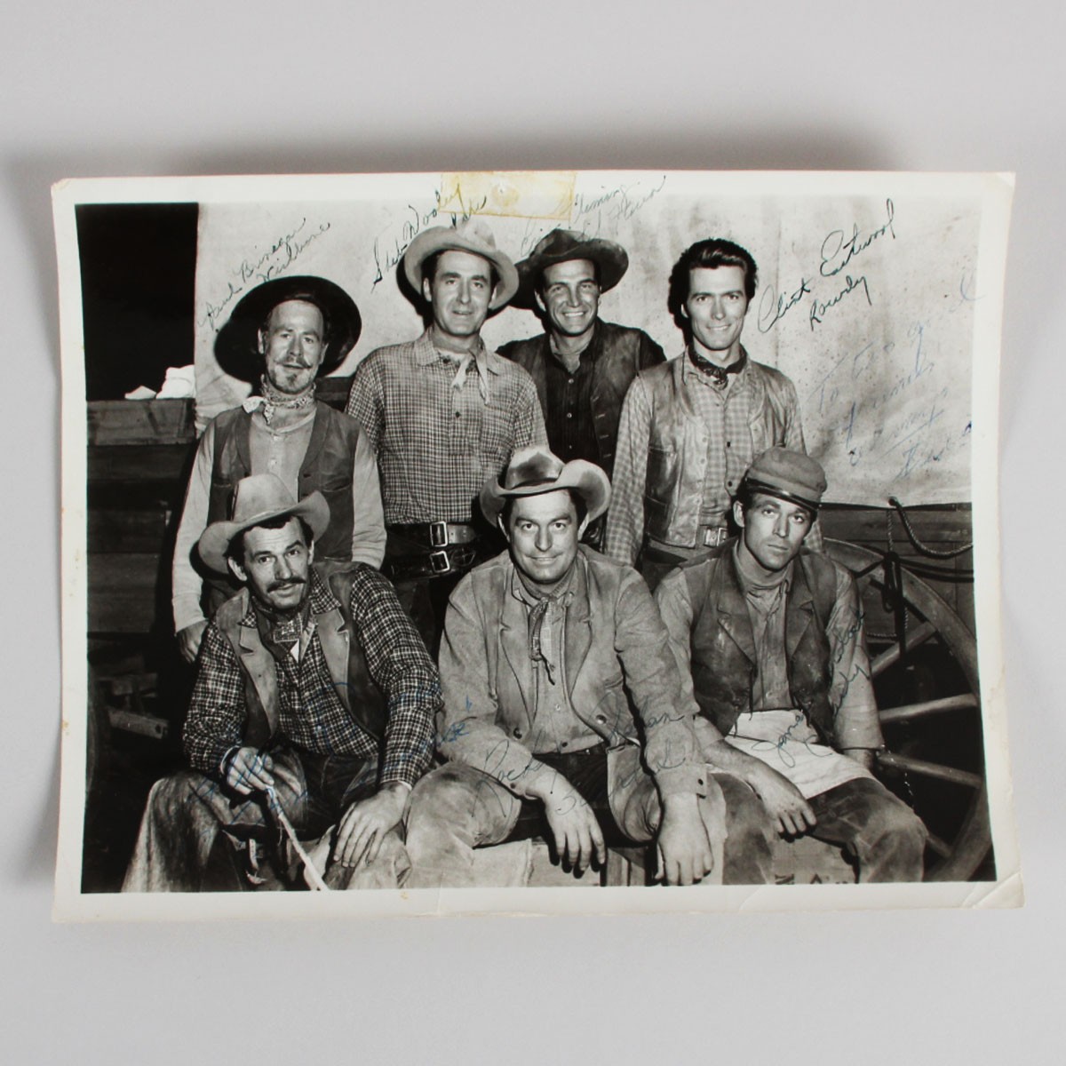 Rawhide Cast Signed Photo 8×10 (7 Sigs.) Incl. Clint Eastwood – COA JSA