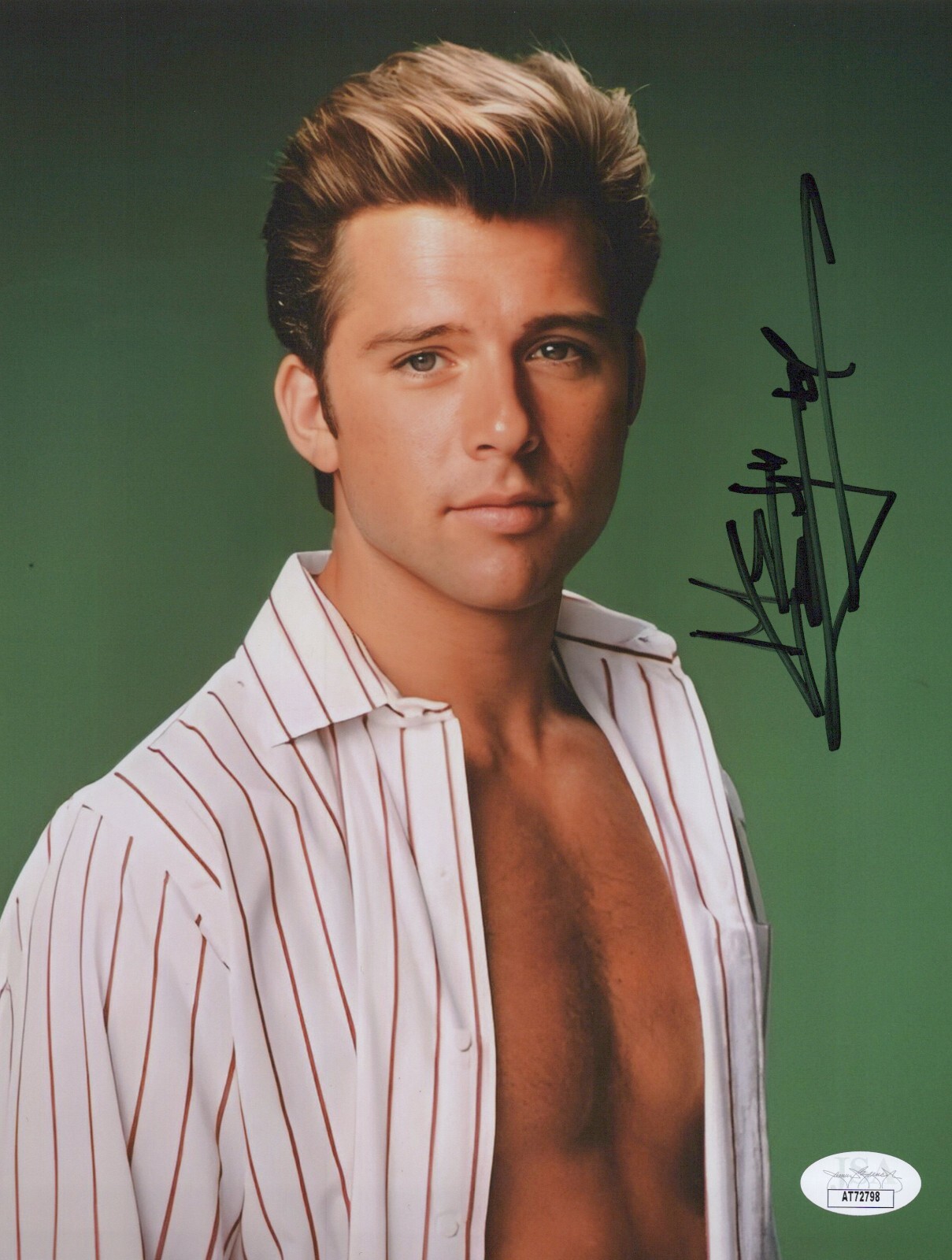 MAXWELL CAULFIELD HAND Signed GREASE 2 8×10 MICHAEL Autograph Photo JSA COA CERT