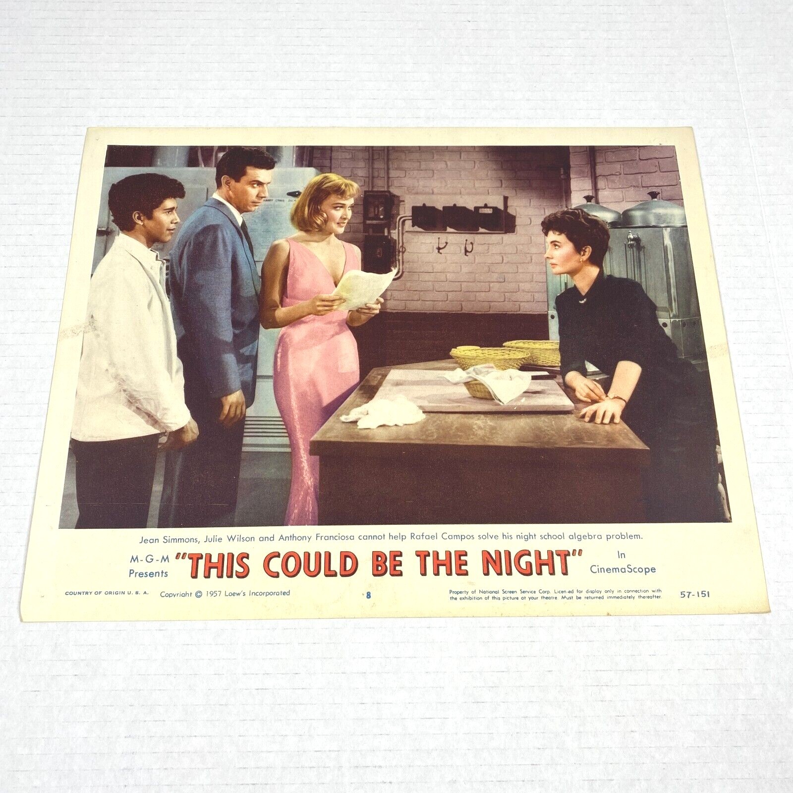 This Could Be the Night 1957 Lobby Card Movie Poster Jean Simmons Paul Douglas