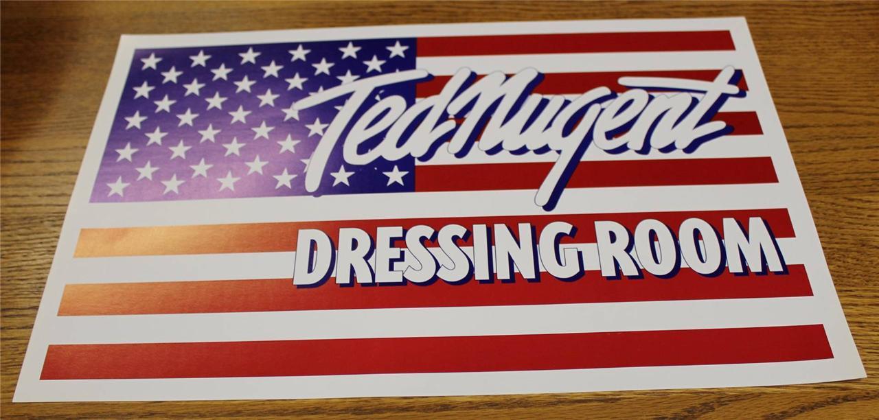 Vintage OTTO Backstage Concert Door Sign TED NUGENT DRESSING ROOM 17″ x 11″