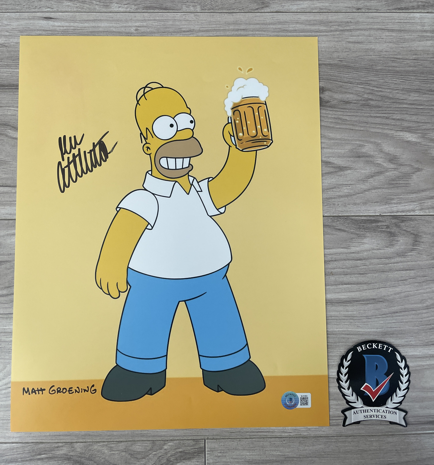 Dan Castellaneta Signed 11×14 Photo Homer The Simpsons Beckett QR Code COA 30