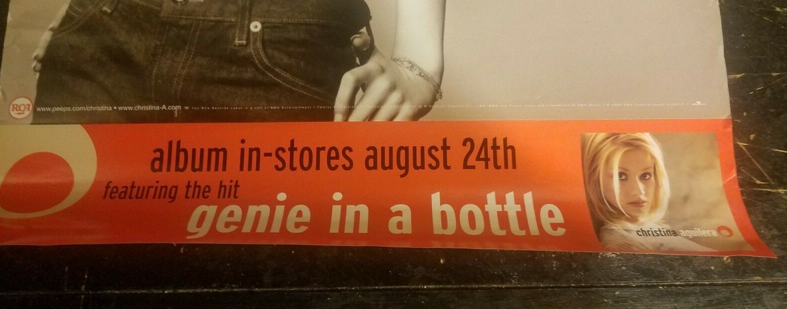 vintage Christina Aguilera promo poster Gennie In A Bottle 1999 24×18 inches RCA