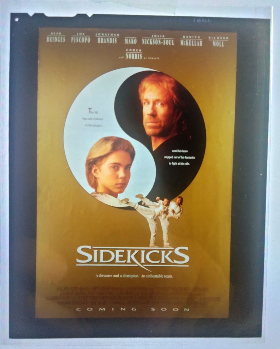 ©1993 Sidekicks Movie Teaser Poster Image 4″ x 5″ Film Positive – Chuck Norris