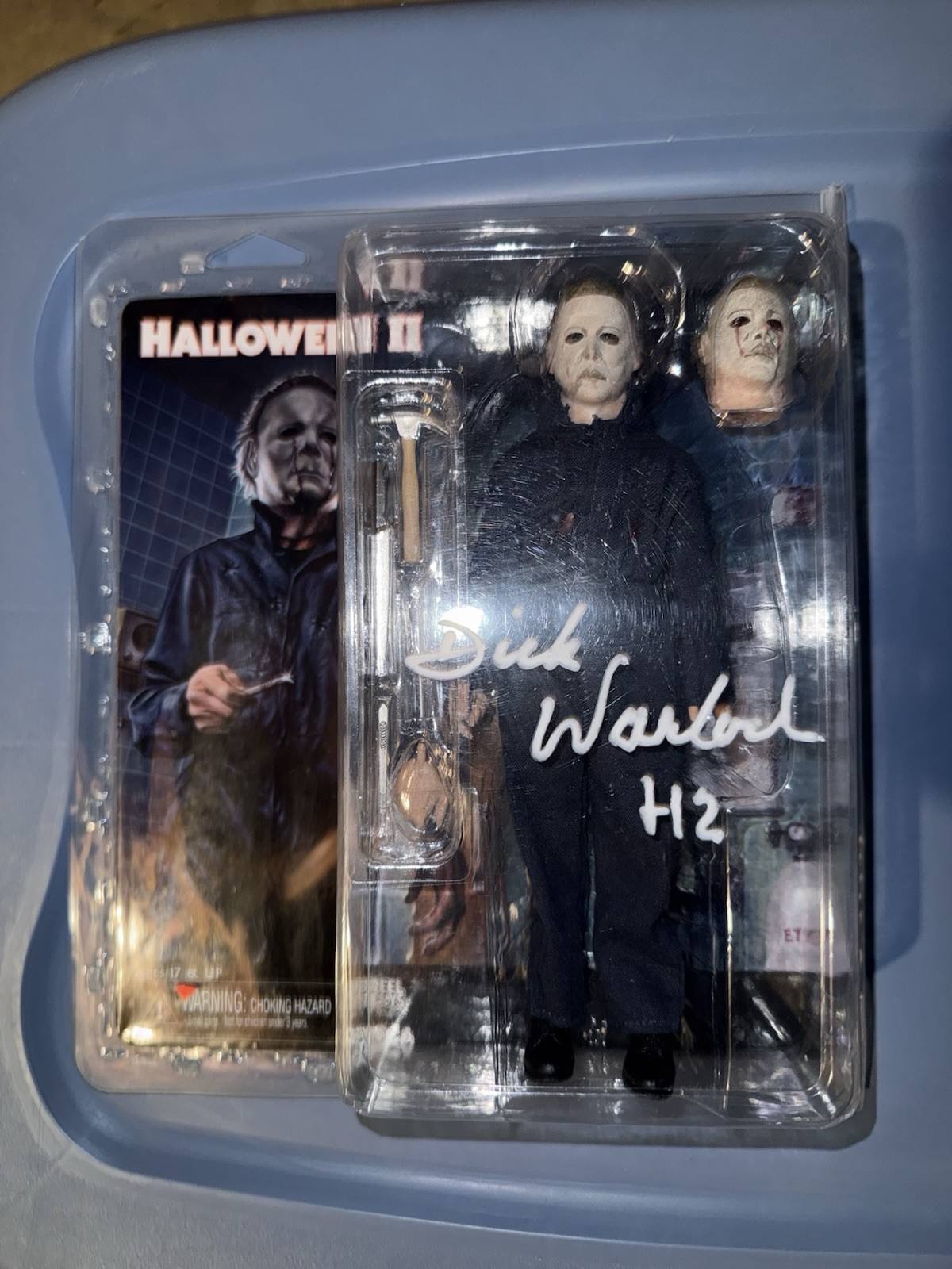 Halloween II Signed Michael Myers NECA 8″ Action Figure Dick Warlock Horror