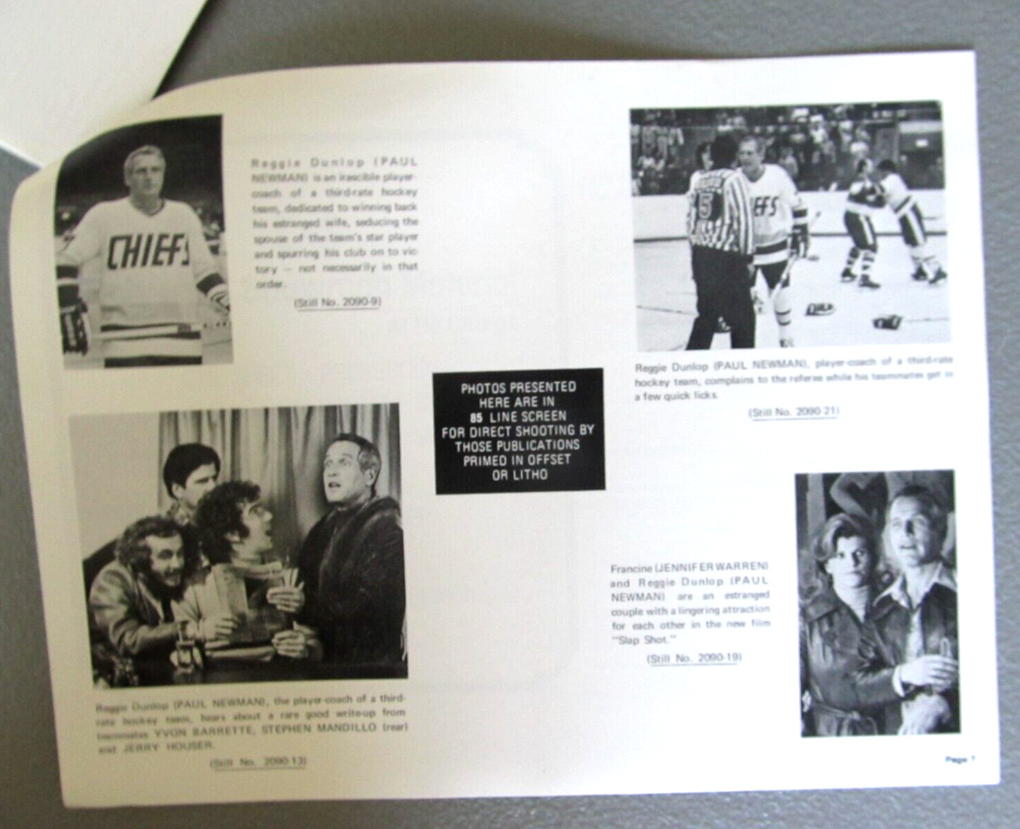 SLAP SHOT 8.5X11 PRESSBOOK 1977 NO CUT OUTS PAUL NEWMAN ICE HOCKEY CHIEFS A