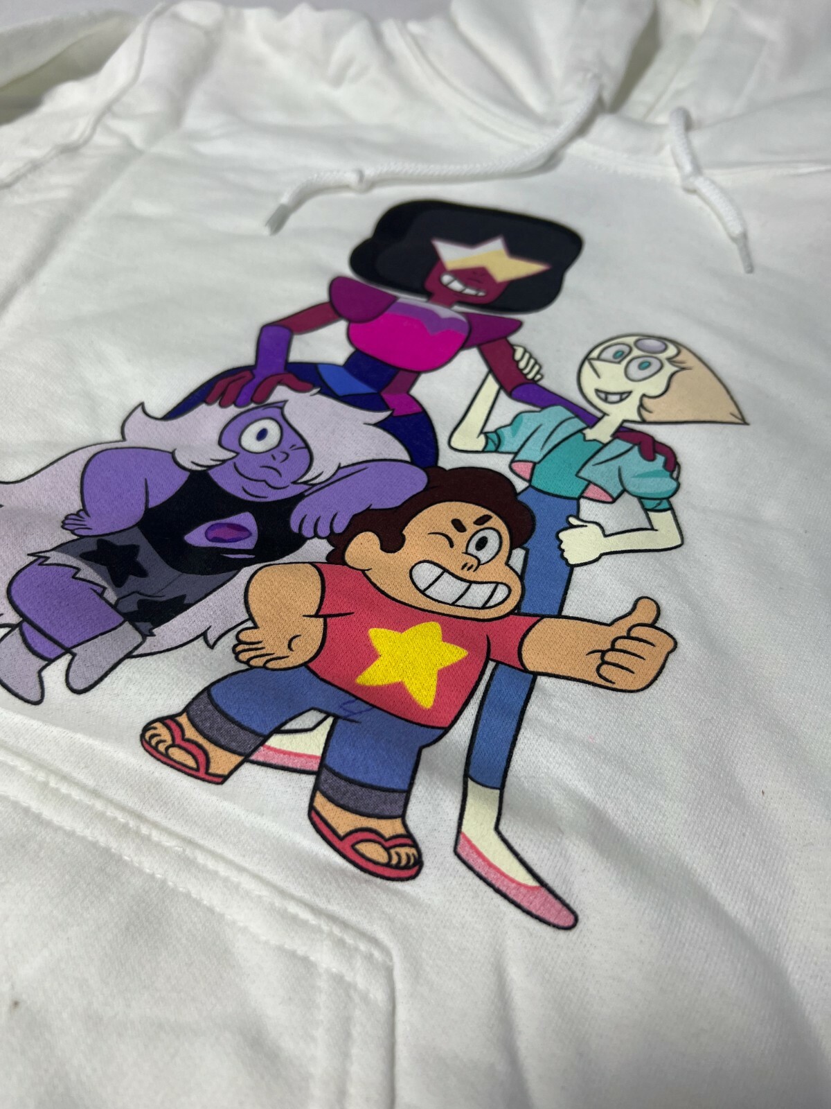 STEVEN UNIVERSE Gems White PULLOVER , ADULT , HOODIE OFFICIAL MERCHANDISE
