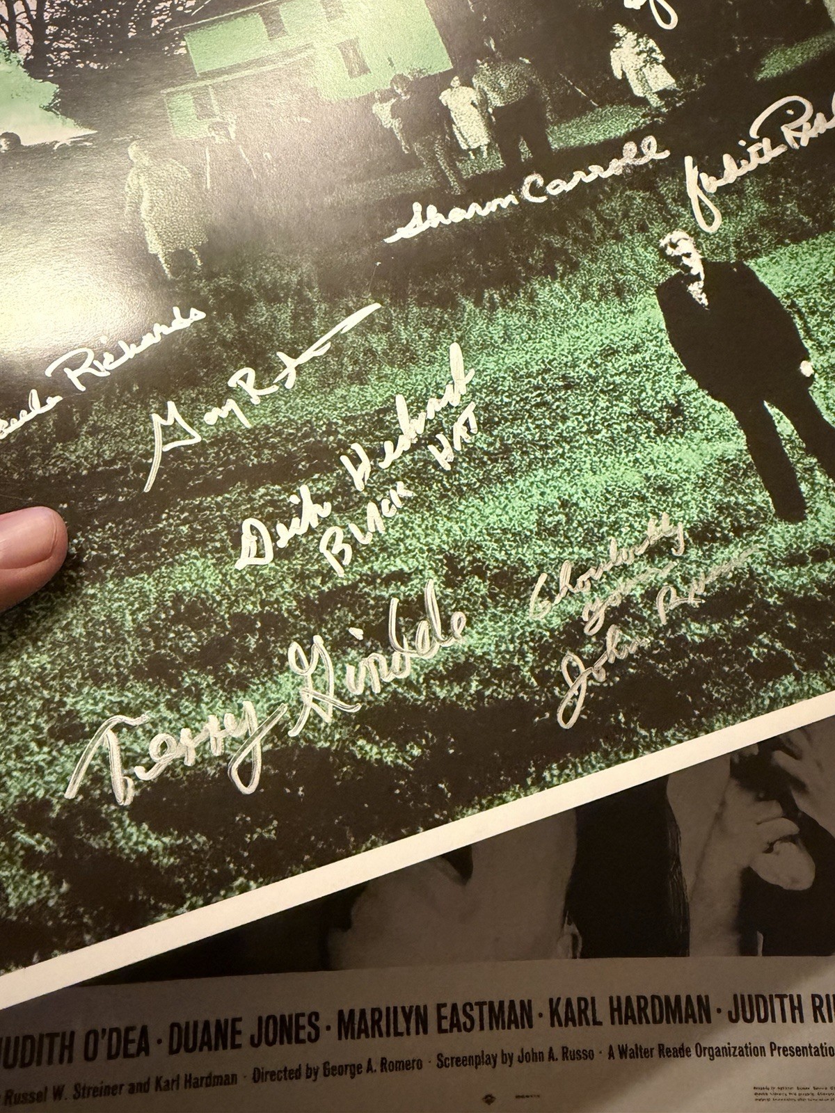 Night Of The Living Dead Signed 11×17 Poster Photo Autographed 10 George Romero