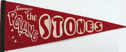 Original ROLLING STONES 1965-66 U.S. Tour Souvenir Felt Pennant Sold At Concerts