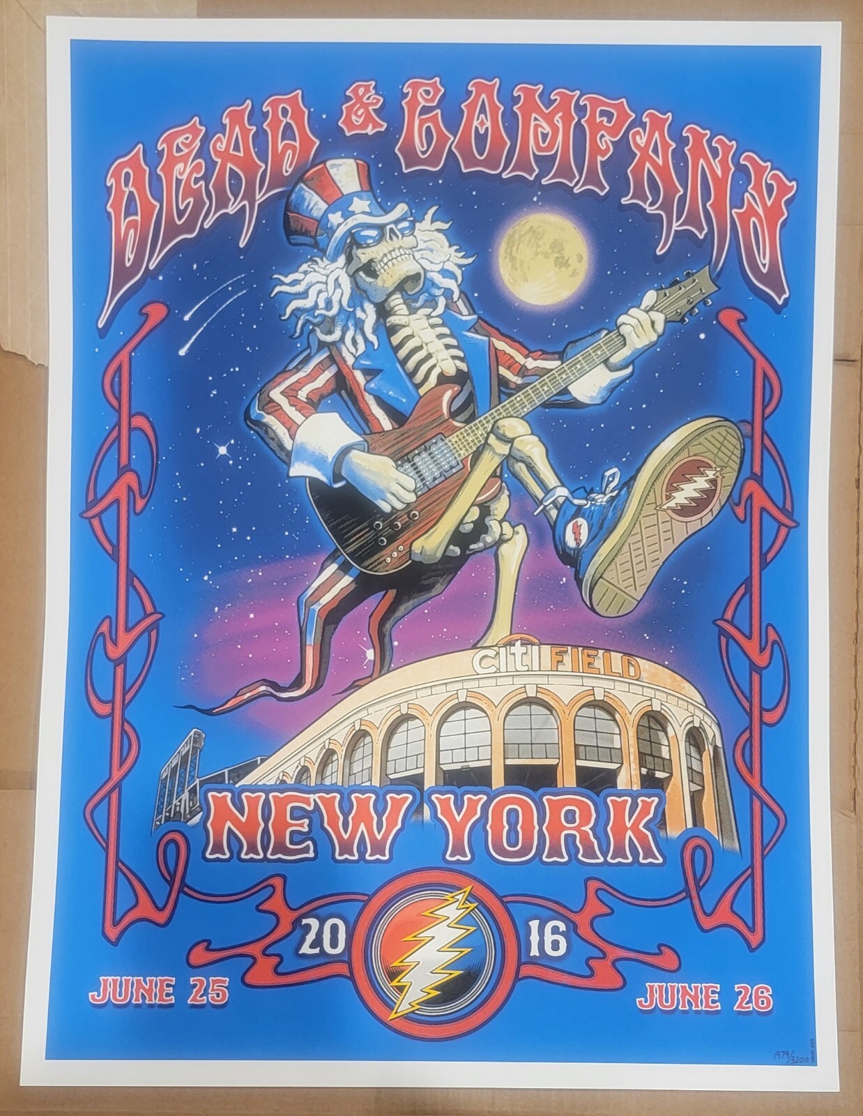 Dead and Company Poster New York Citi Field 2016 Summer Tour # XXXX/3200