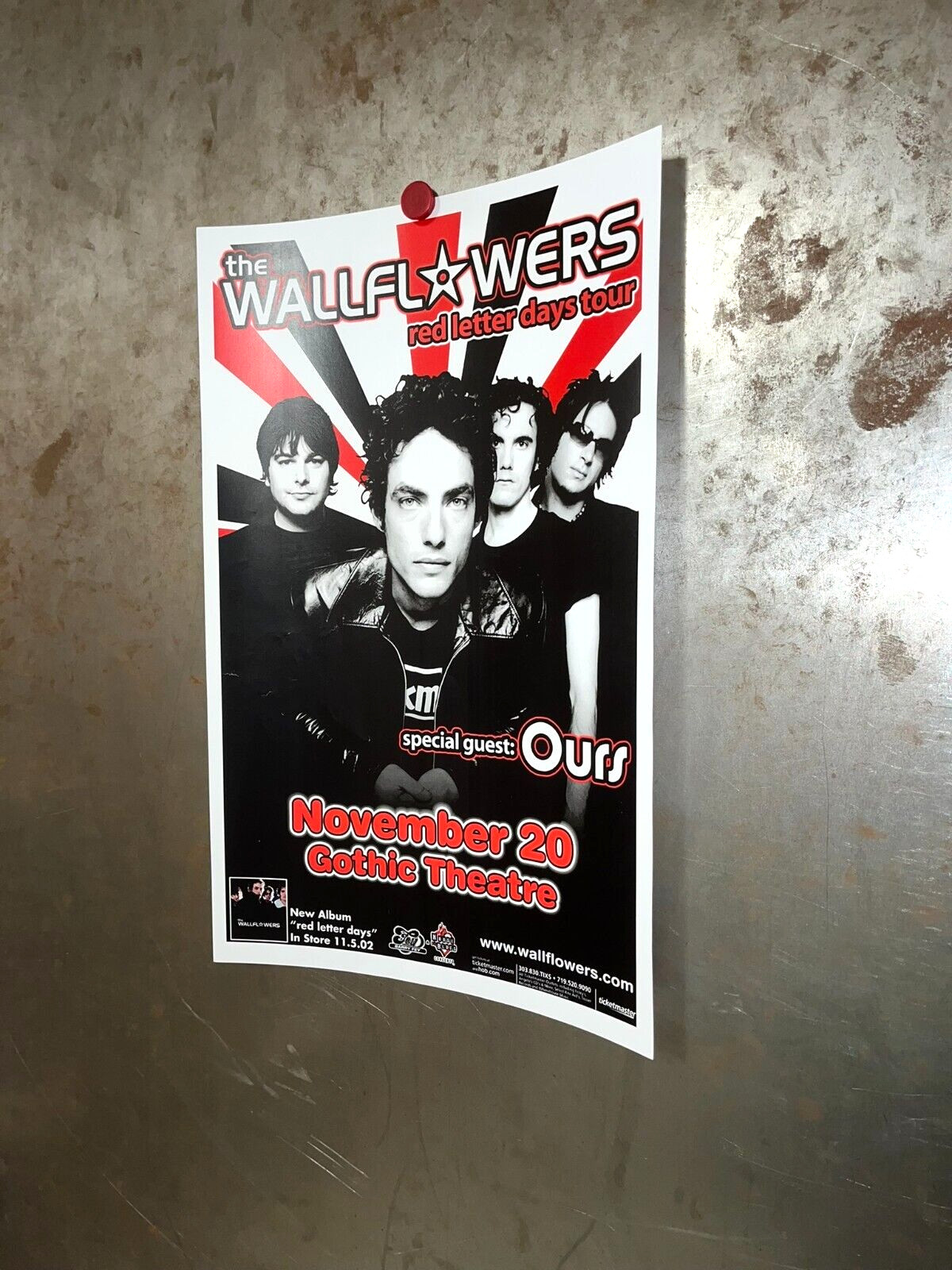 WALLFLOWERS w/ OURS Gothic Theatre Denver 2002 SHOW FLYER JAKOB DYLAN BOB Fey