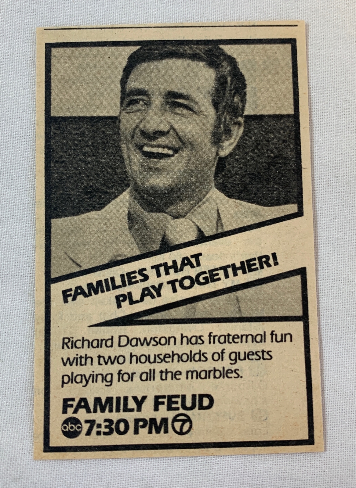 1979 small ABC tv ad~ FAMILY FEUD families that play together
