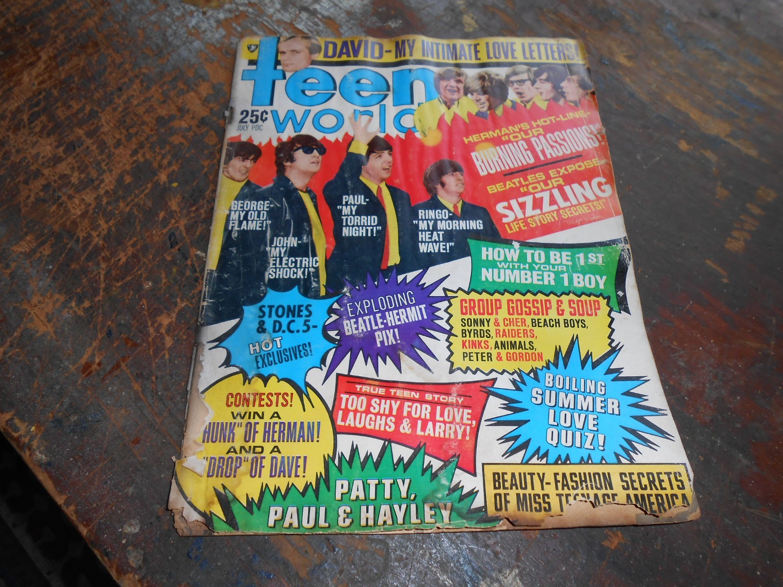 Vintage Teen World Magazine July 1966 The Beatles