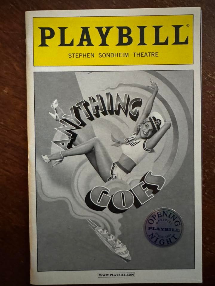 Anything Goes musical Sutton Foster opening night playbill 2011 with sticker