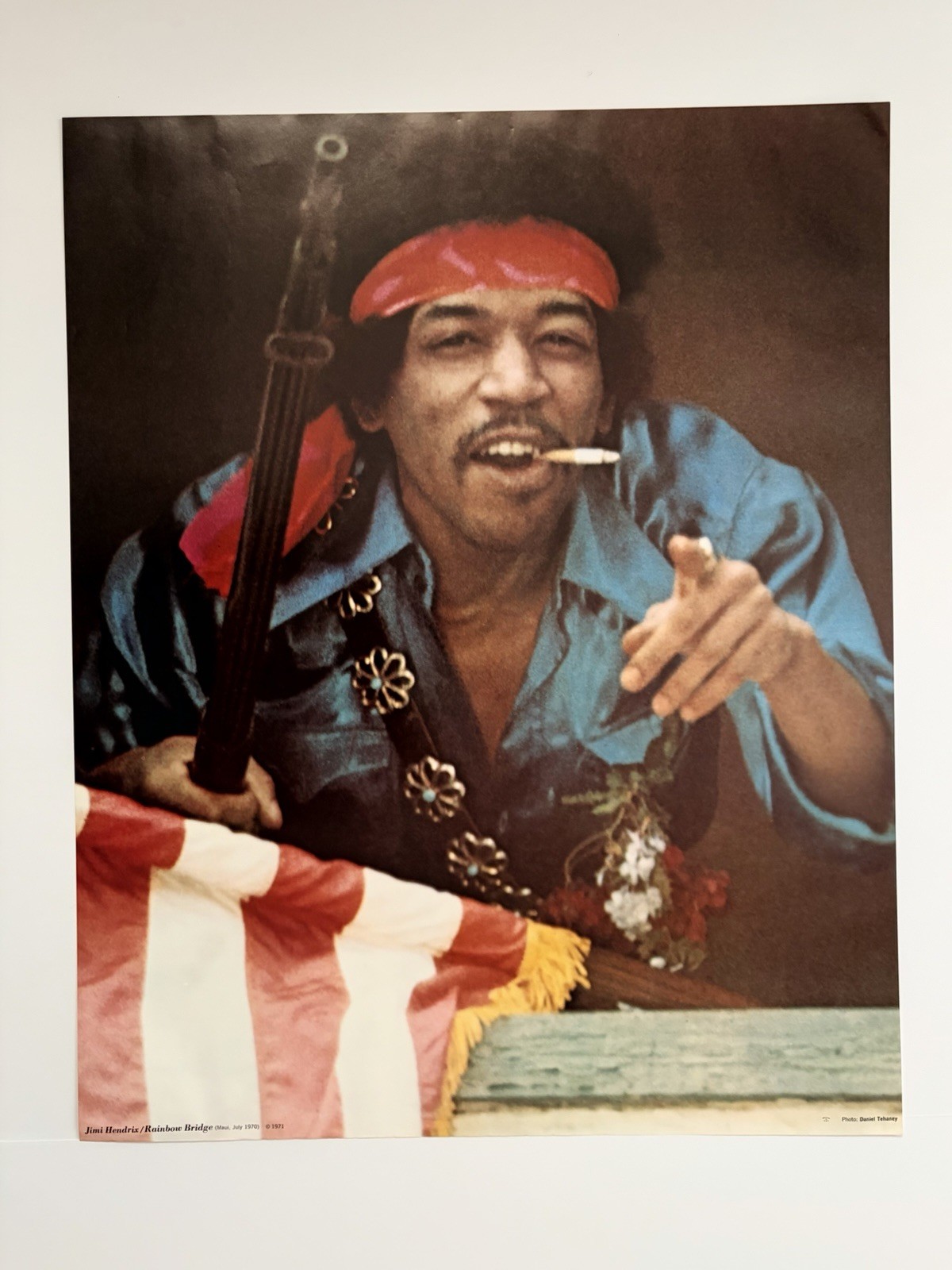Vintage Rare 1970 Photograph Hendrix Rainbow Bridge Maui 1971 Concert Poster
