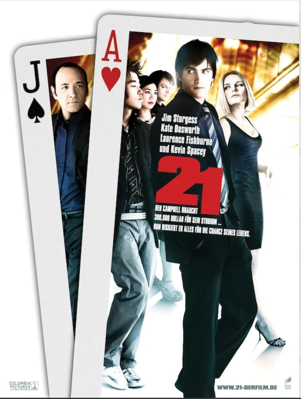 21 Jim Sturgess Kevin Spacey Kate Bosworth Blackjack Drama Movie Poster 11×17
