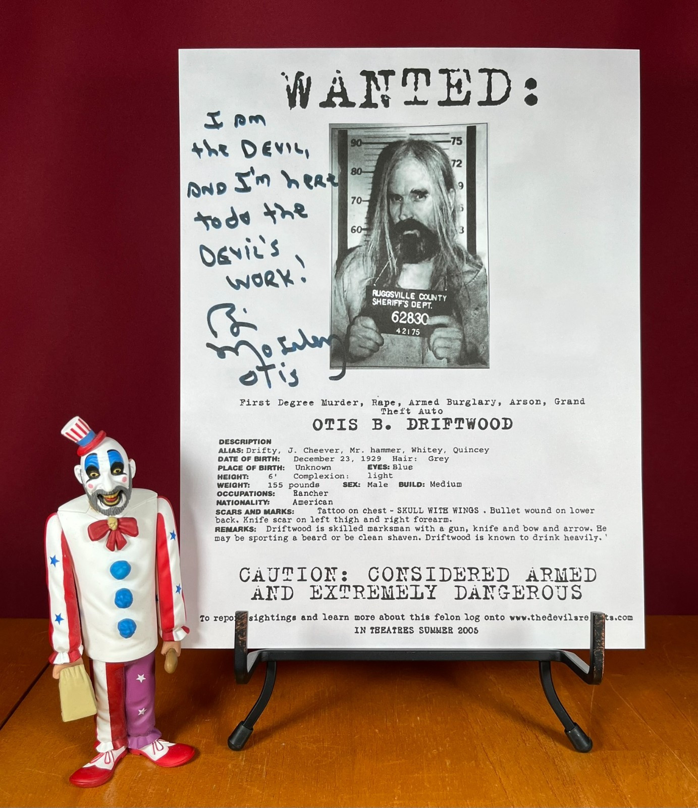 The Devil’s Rejects Otis Firefly Wanted Poster Signed- Autograph Reprint 8.5×11