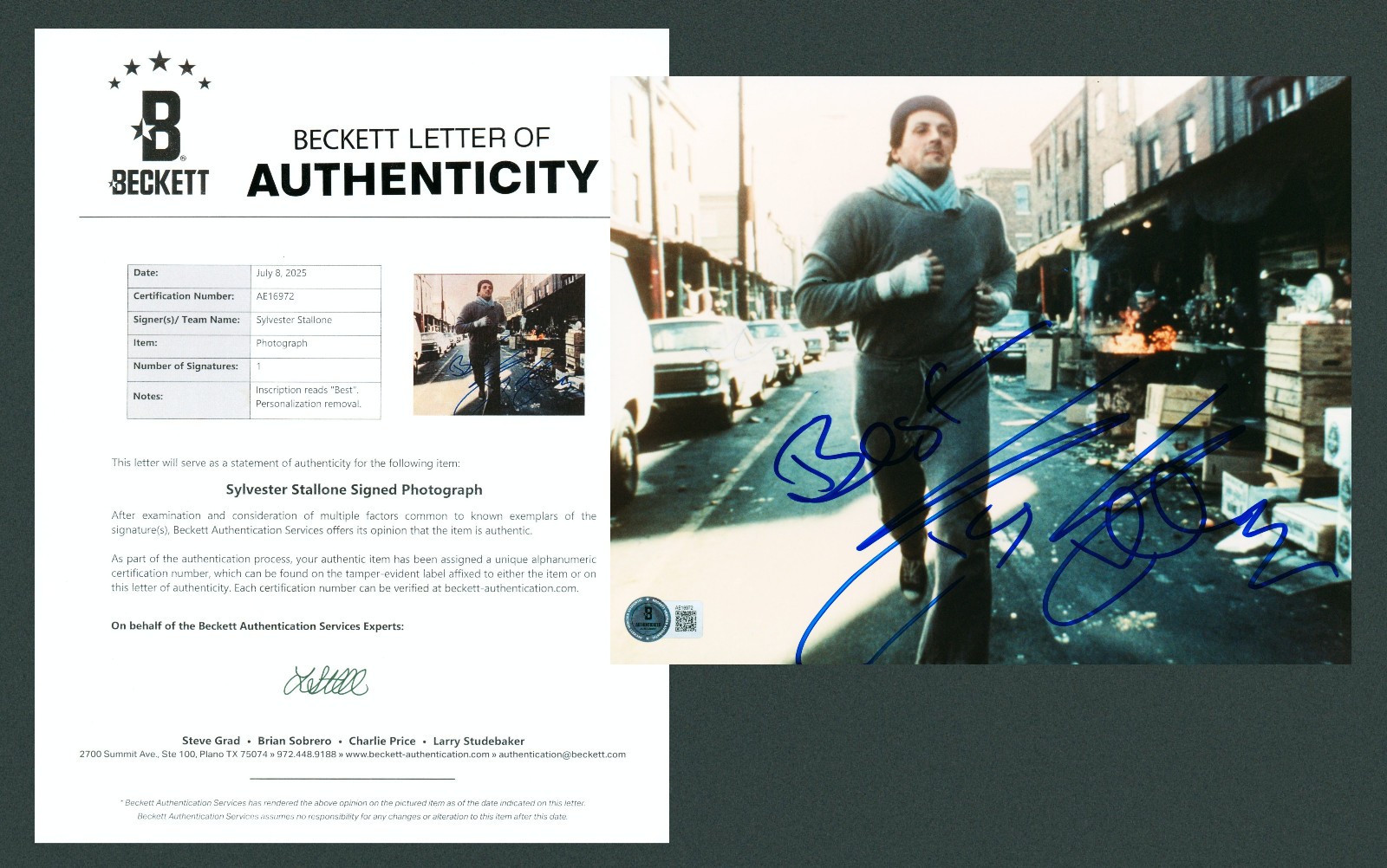 Sylvester Stallone Signed BAS LOA COA Autographed 8X10 Rocky Photo Auto READ!!