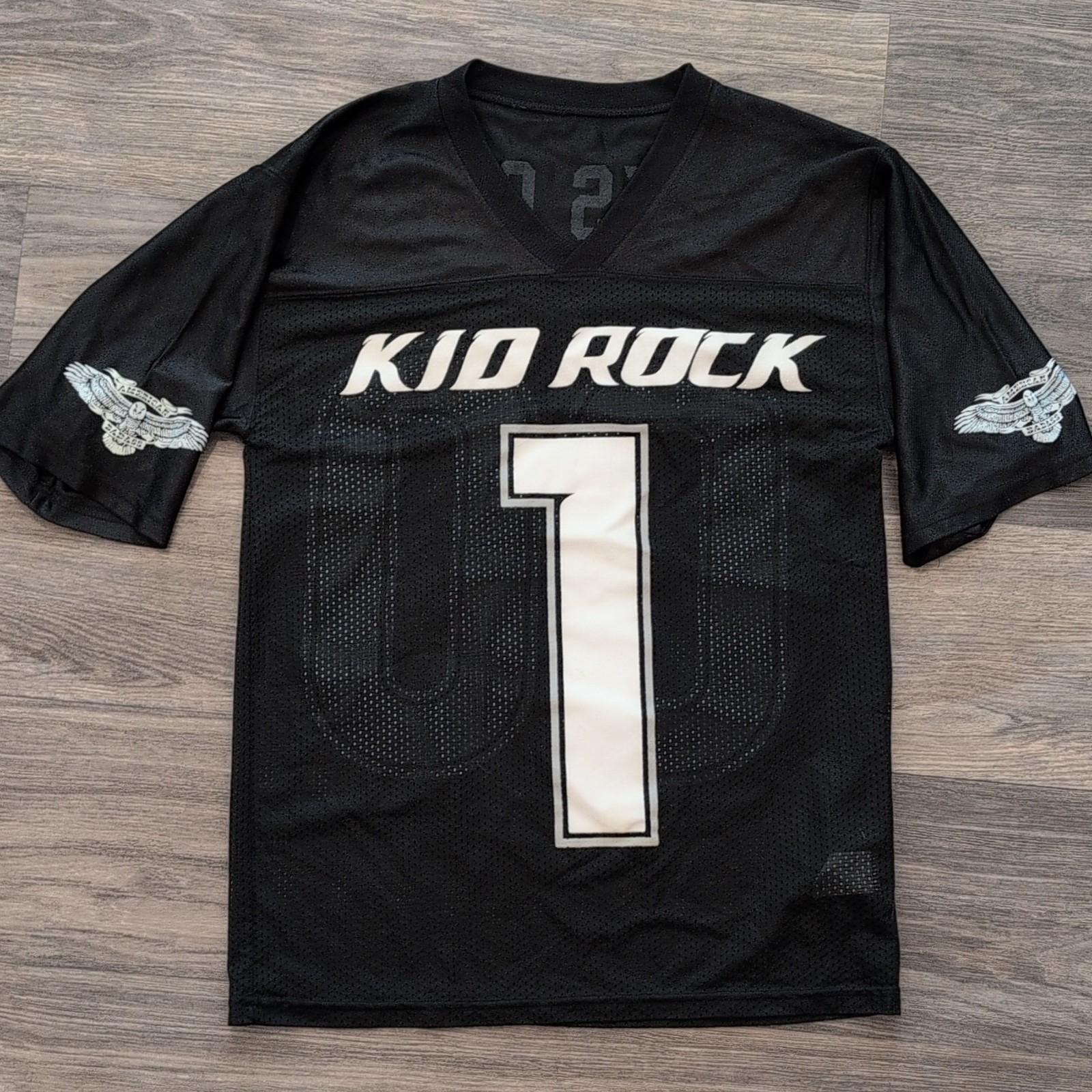Kid Rock American Badass Mesh Jersey Shirt Adult Small Black 100% Polyester