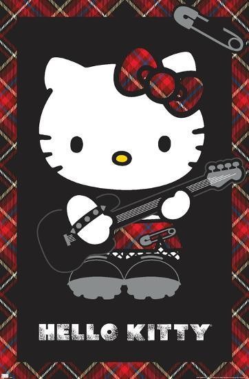 Hello Kitty 22 Punk Red Anime Poster 17 X 12 Reproduction