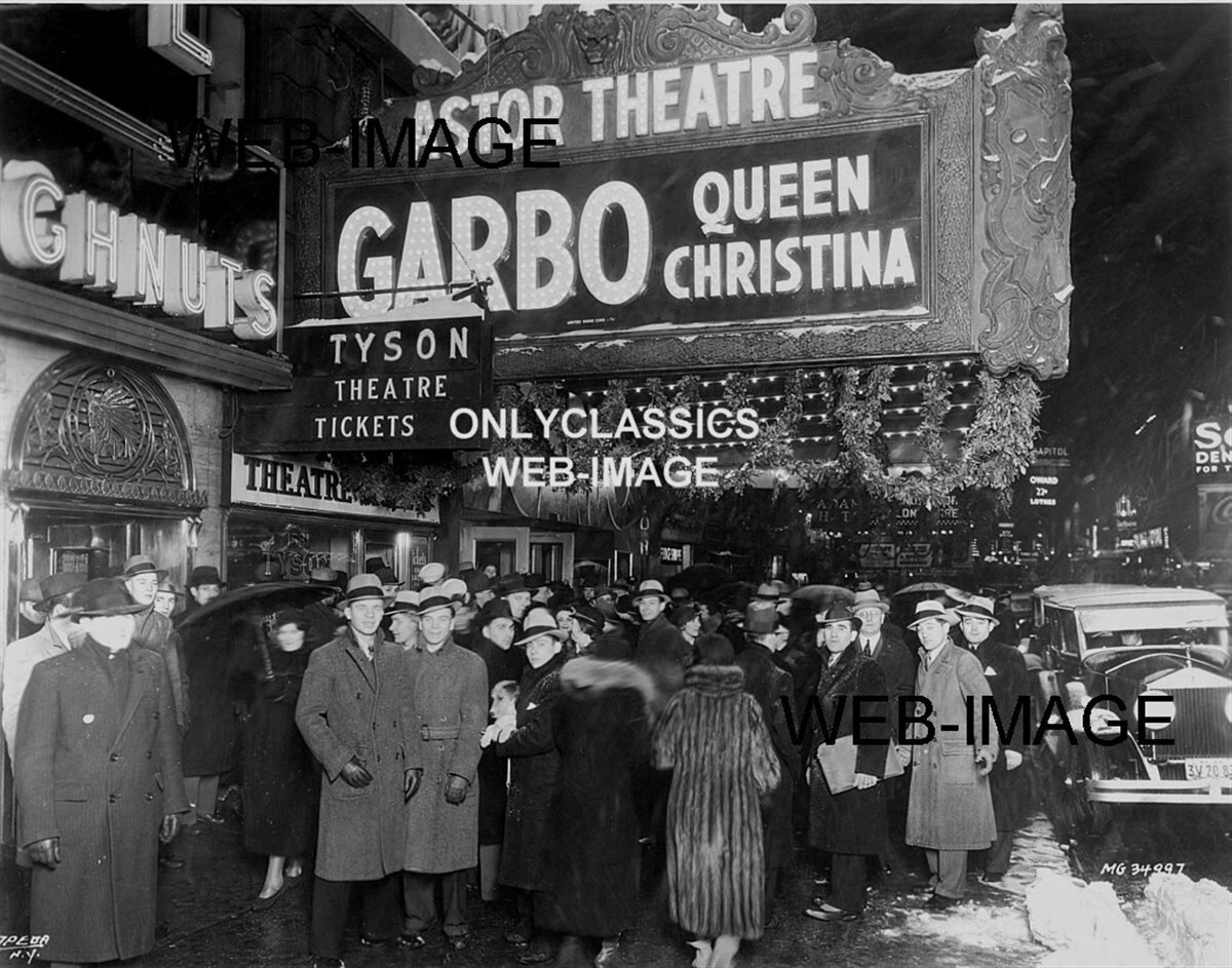 1933 ART DECO ASTOR MOVIE THEATER GRETA GARBO ROLLS ROYCE CAR 8×10 PHOTO MARQUEE