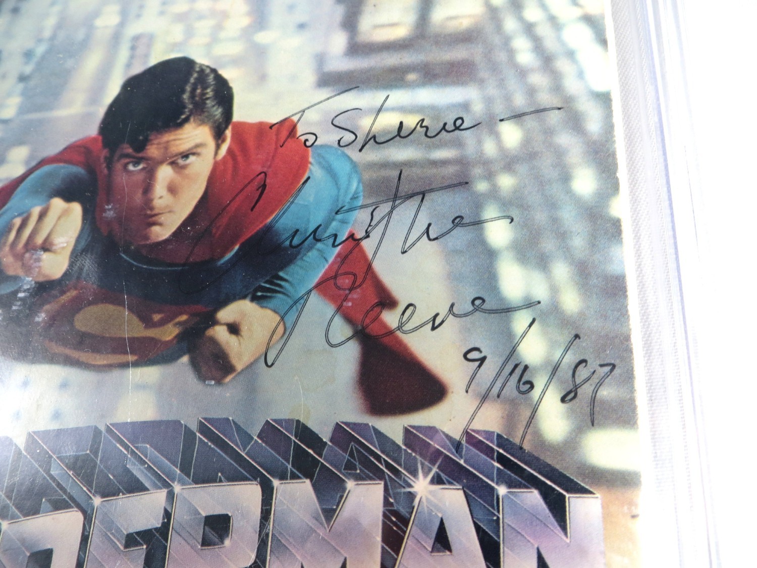 Christopher Reeve Signed Autographed Magazine Superman 1987 Encased BAS 2384