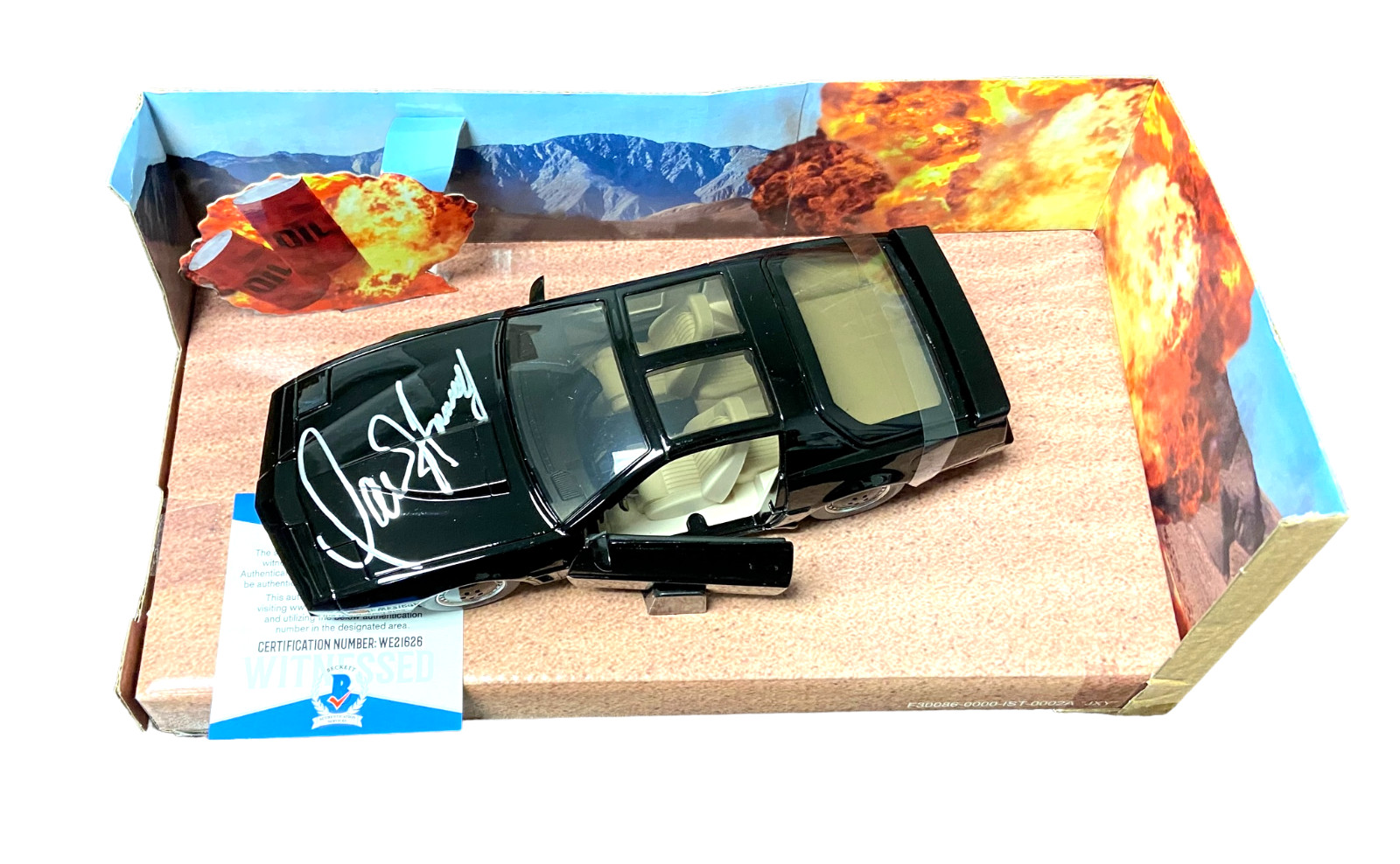 DAVID HASSELHOFF SIGNED AUTOGRAPH KITT 1:24 DIECAST CAR KNIGHT RIDE BECKETT BAS