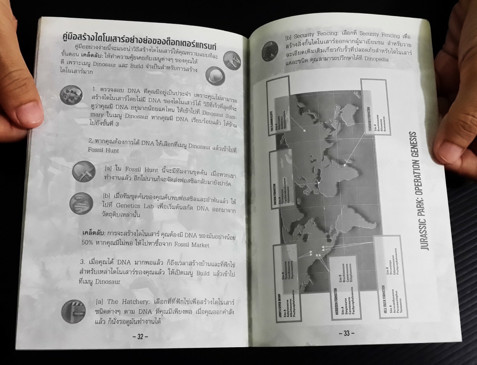 Jurassic Park Operation Genesis 2002 Vintage THAI Game Guide Book x 2 MEGA RARE!