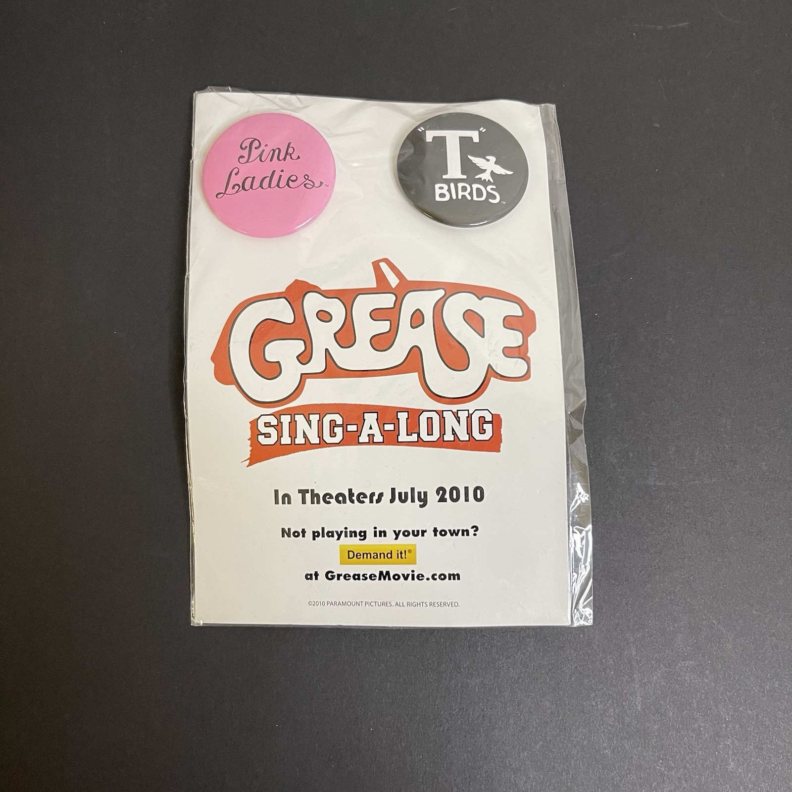 Grease Sing-A-Long 2010 Promo Buttons Pink Ladies & T-Birds New Sealed