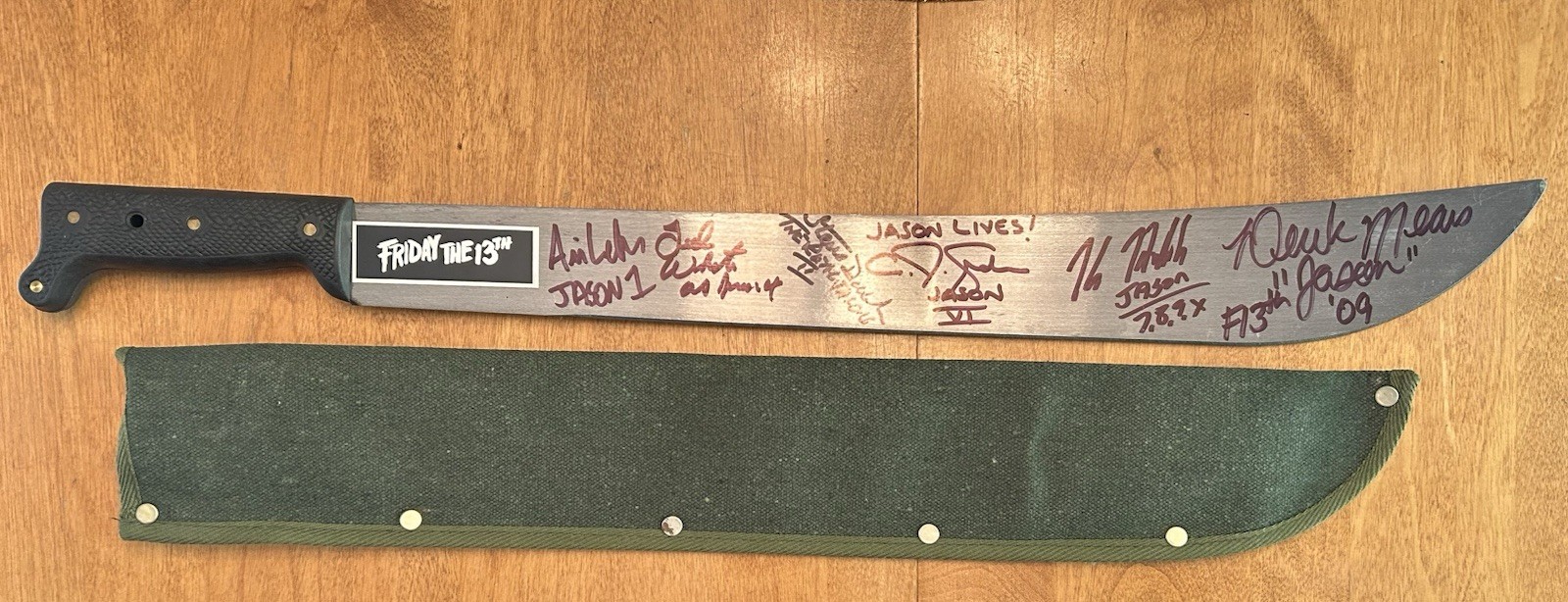 Friday the 13th Movie Machete Prop Multi-Signed Beckett LOA Autographs
