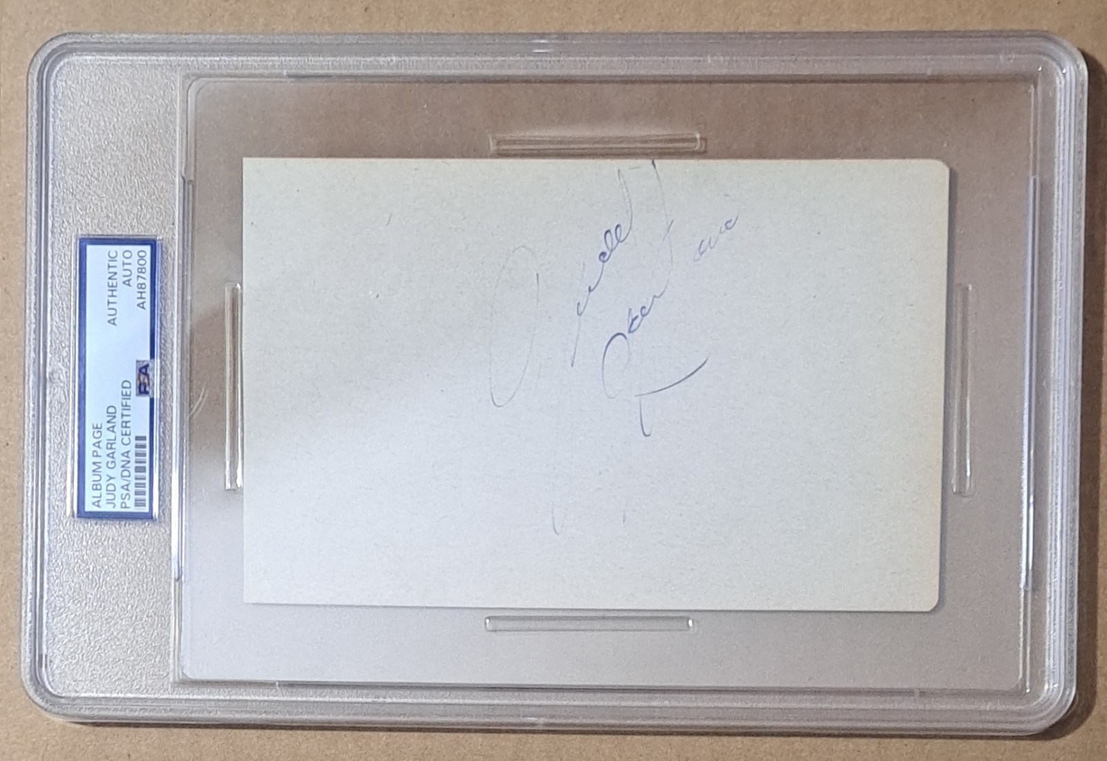 Judy Garland Autograph 4×6 Album Page The Wizard Of Oz (PSA Cert) (Scarce)