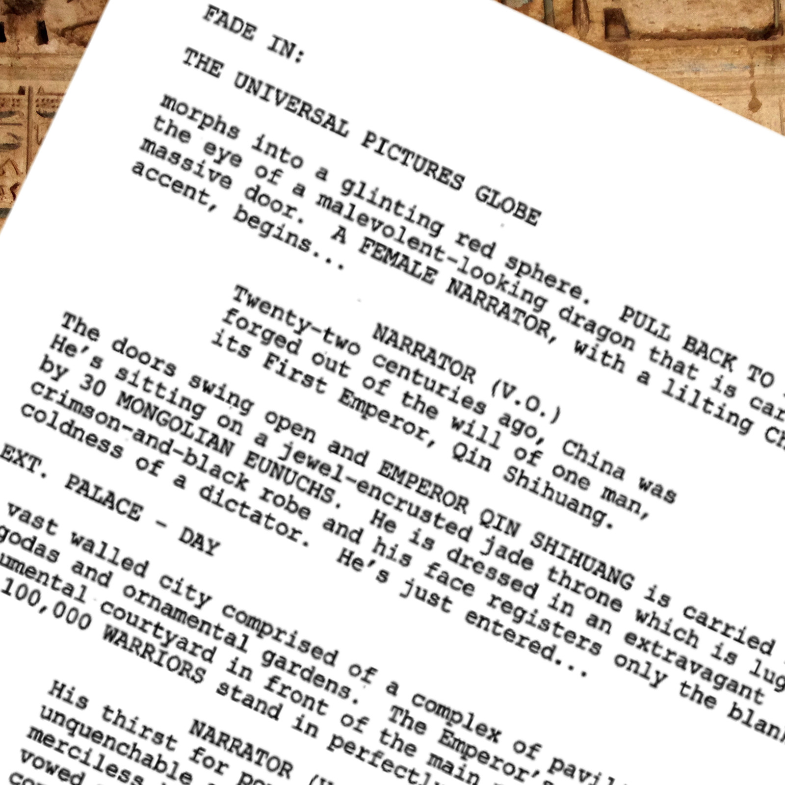 The Mummy 3 Script Signed Autograph Reprints | Dragon Emperor | Brendan Fraser