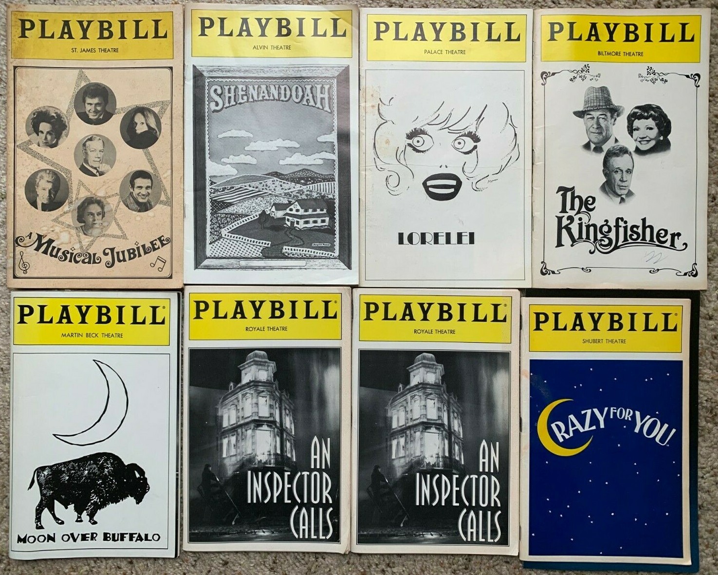 Lot of 40 Vintage Playbill Magazines Broadway NYC Theatres Plays 1960s – 2000s