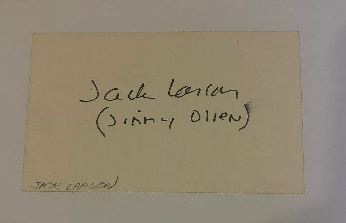 Jack Larson Signed Autograph 3×5 Index Card Jimmy Olsen Superman