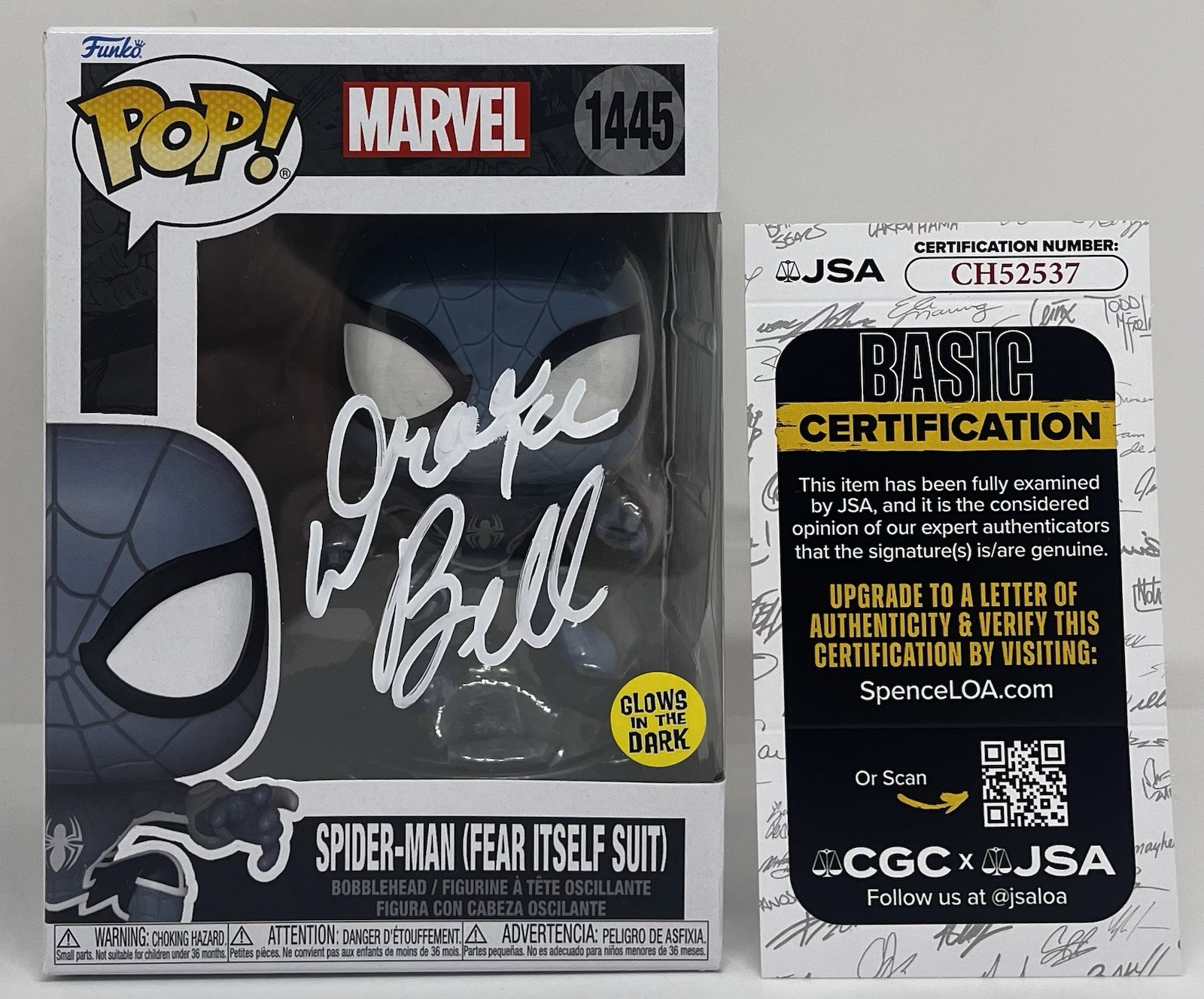 DRAKE BELL SIGNED SPIDER-MAN POP FUNKO FIGURE ULTIMATE SPIDER-MAN JSA COA