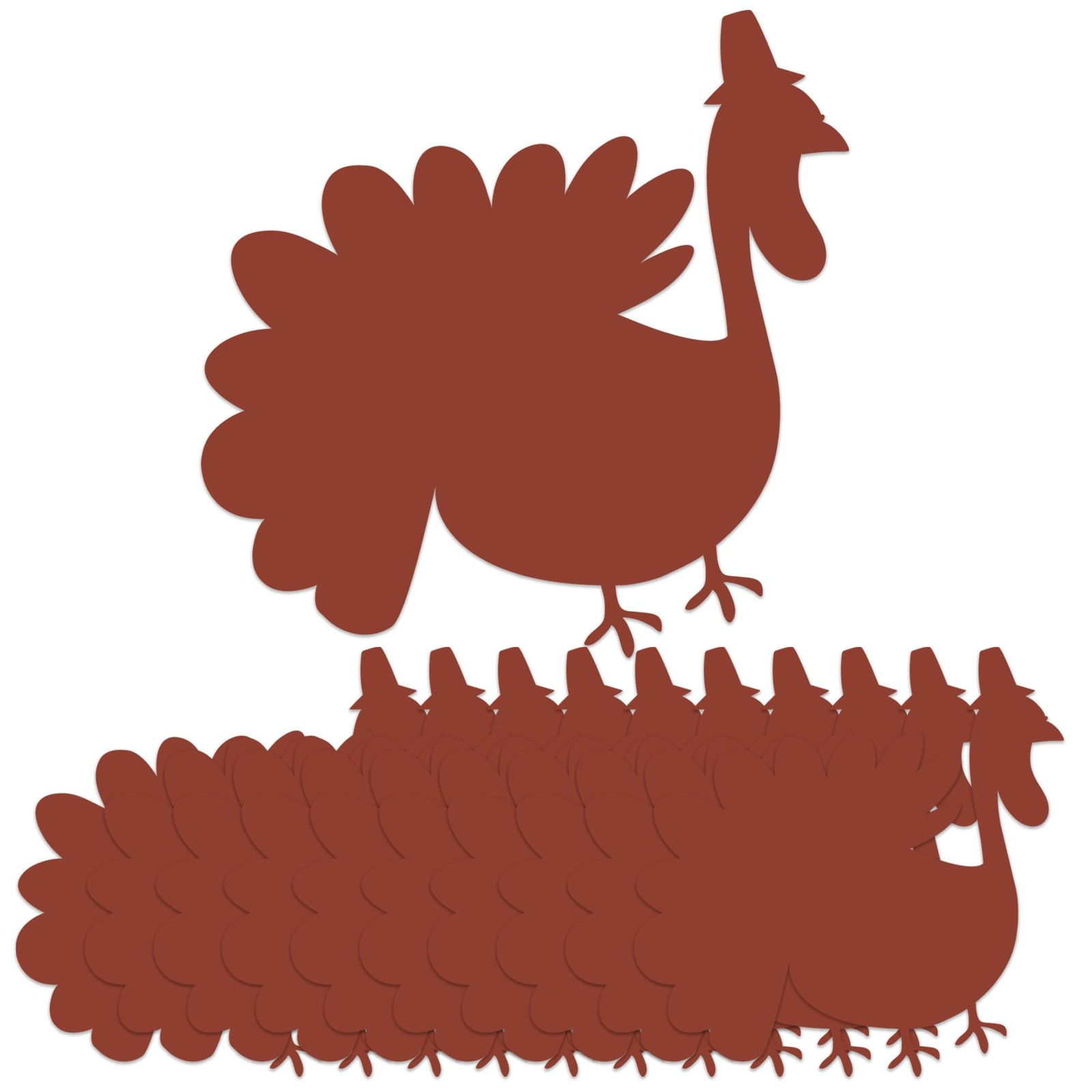50pcs Turkey Cutouts 4x4in Thanksgiving Decorations Classroom Crafts