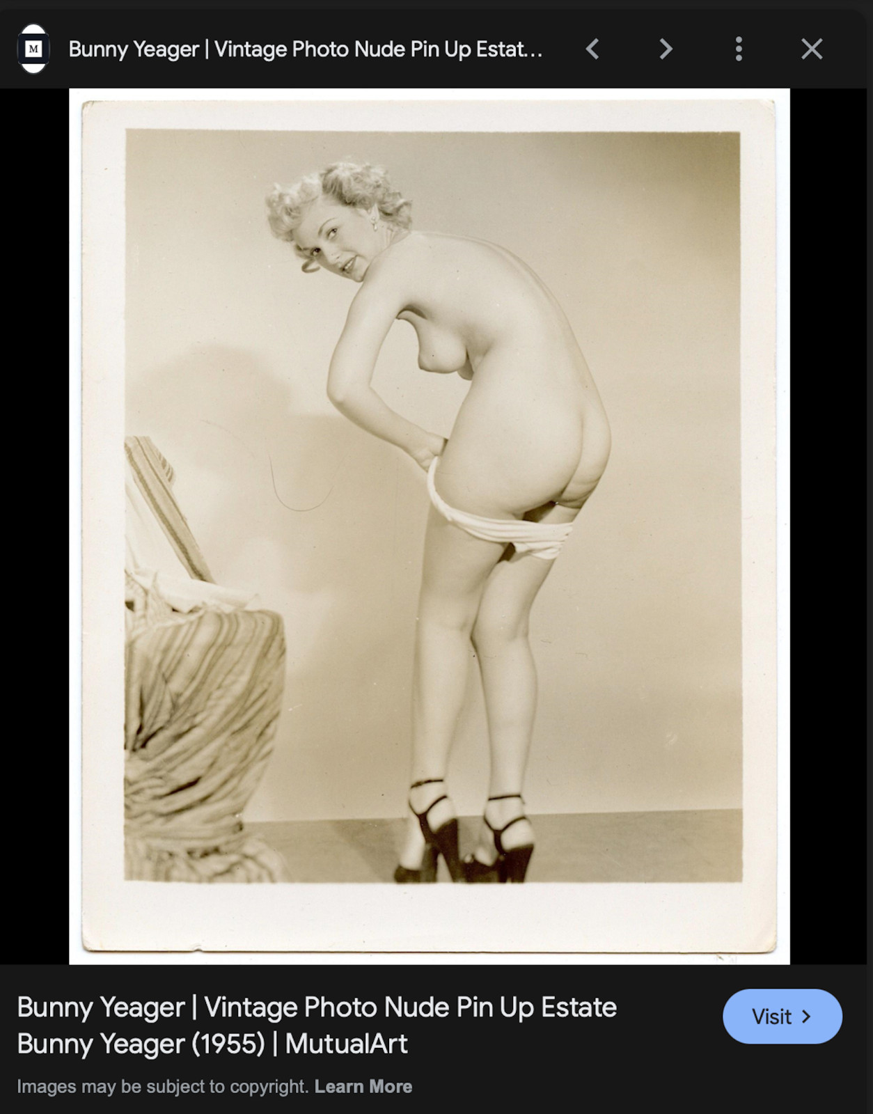 DRAMATIC VINTAGE C1940/50 COY RETRO ROCKABILLY BUNNY YEAGER SILVER GELATIN PHOTO
